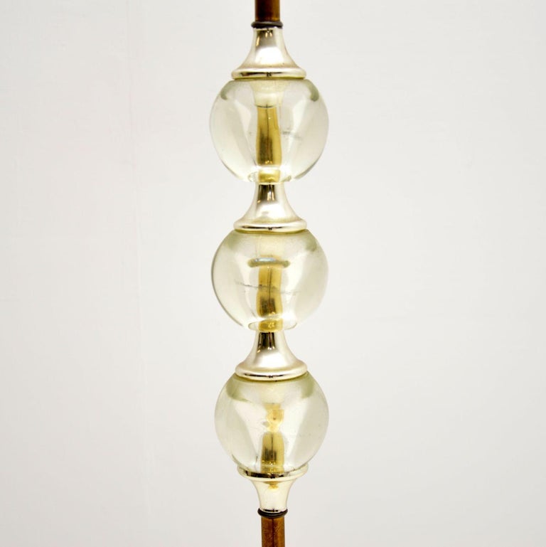 1960's Vintage Brass and Acrylic Floor Lamp For Sale at 1stDibs