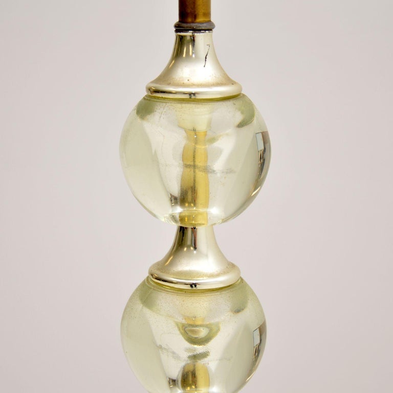 1960's Vintage Brass and Acrylic Floor Lamp For Sale at 1stDibs