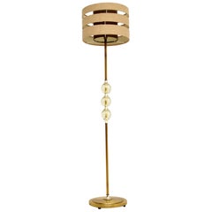 1960s Vintage Brass and Acrylic Floor Lamp