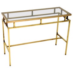 1960’s Vintage Brass and Glass Console Table