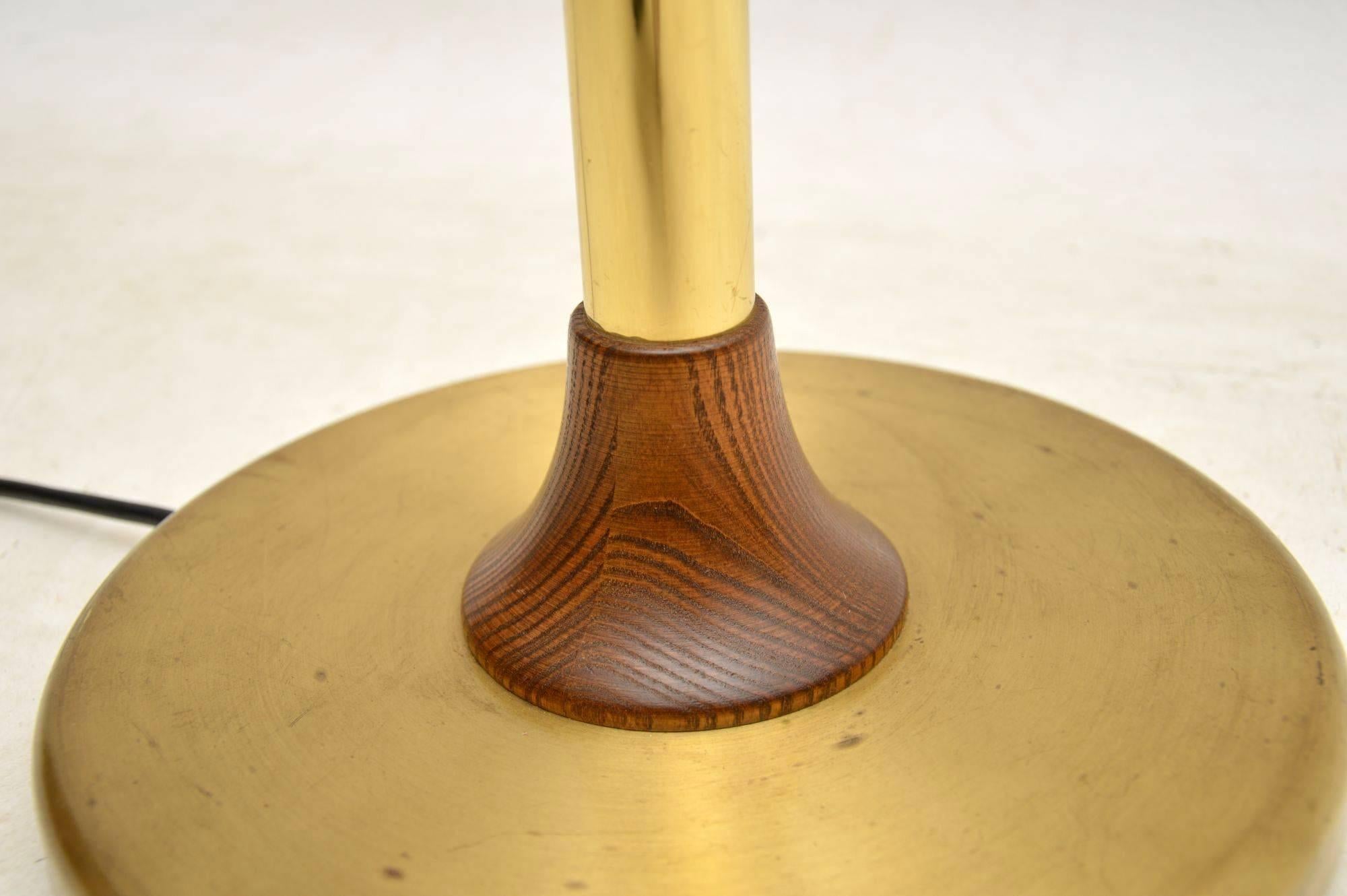 1960s Vintage Brass and Wenge Floor Lamp 2