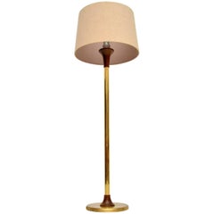 1960s Vintage Brass and Wenge Floor Lamp