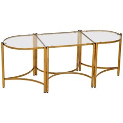 1960s Vintage Brass Coffee Table or Side Tables