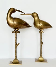 1960s Vintage Brass Figurine Curlews Birds – a Pair
