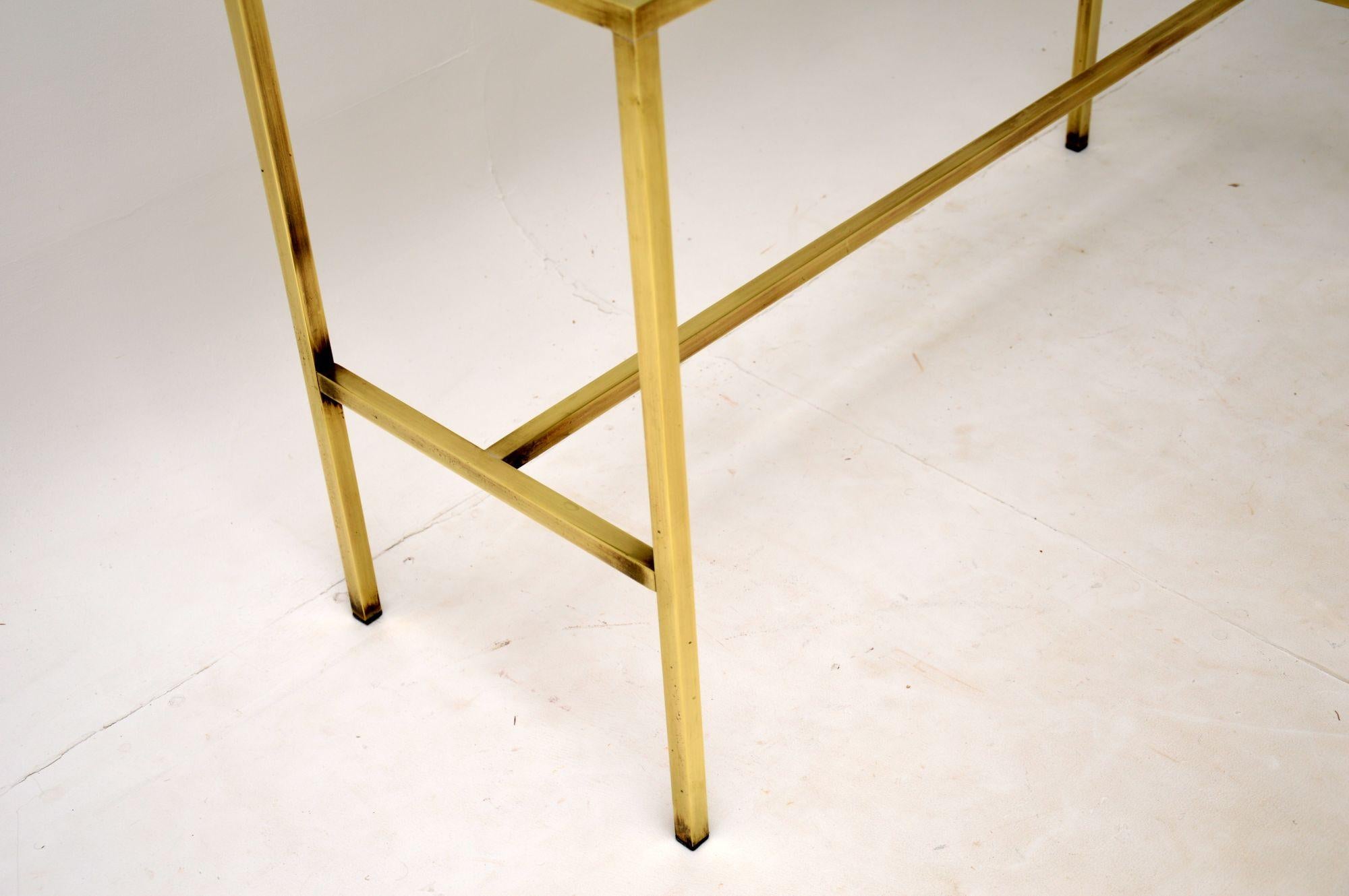 20th Century 1960’s Vintage Brass and Glass Console Table