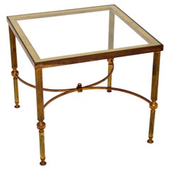 1960's Vintage Brass & Glass Side / Coffee Table