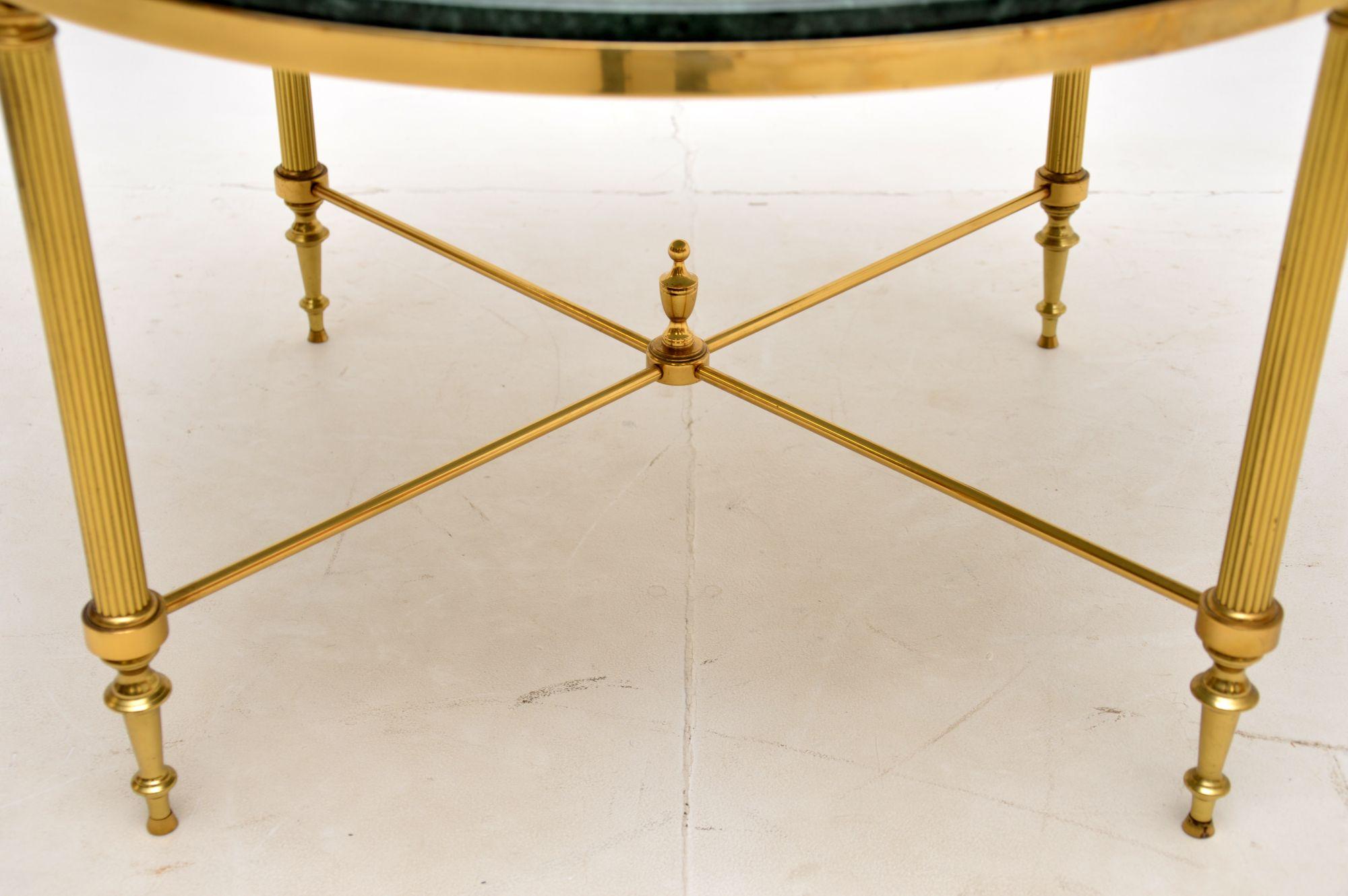 Mid-20th Century 1960s Vintage Brass & Marble Coffee Table