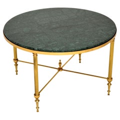 1960s Vintage Brass & Marble Coffee Table