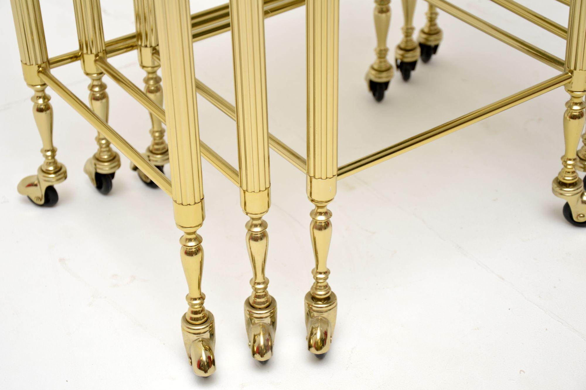 1960's Vintage Brass Nest of Tables For Sale 2