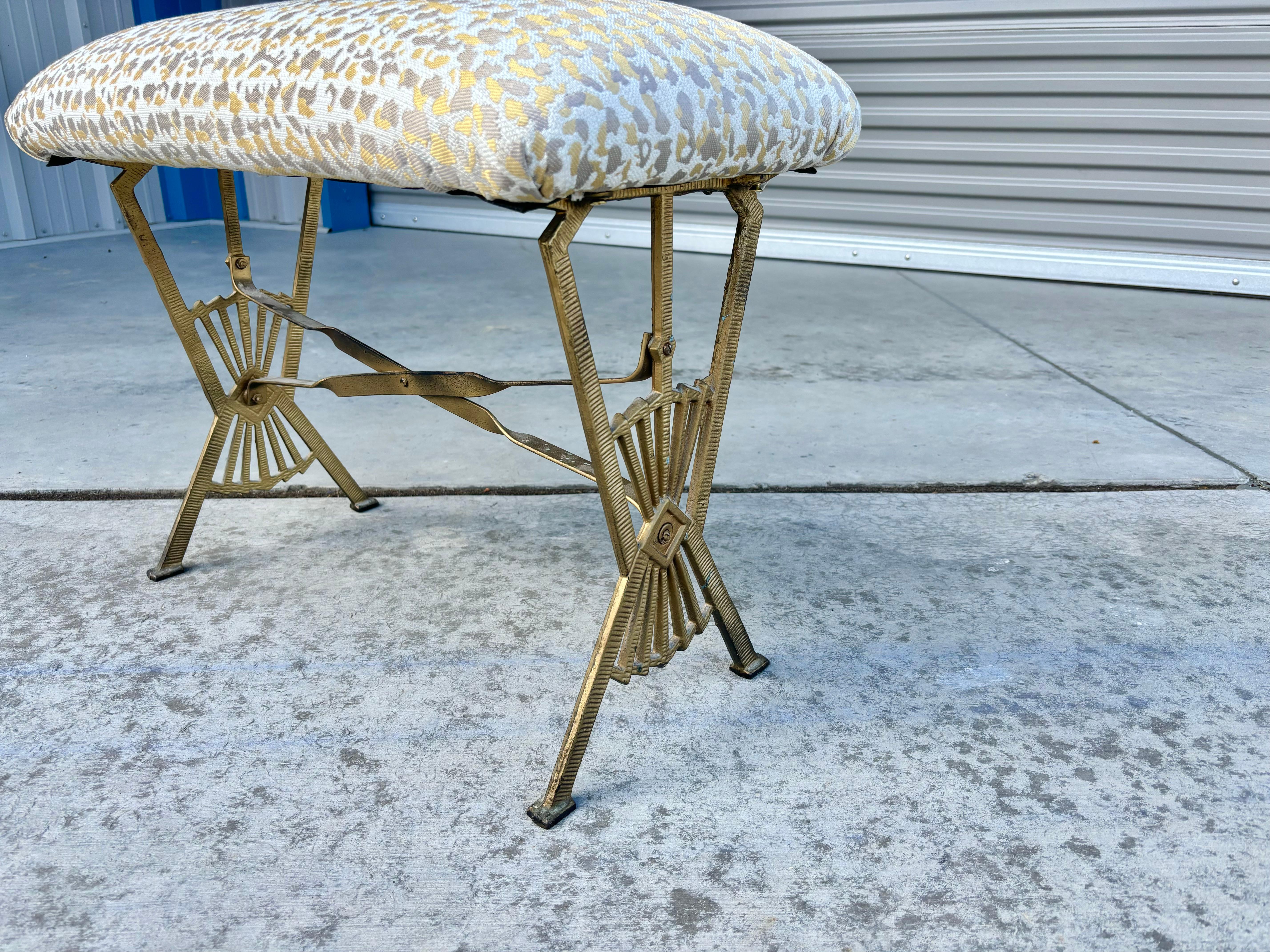 American 1960s Vintage Brass Ottoman For Sale