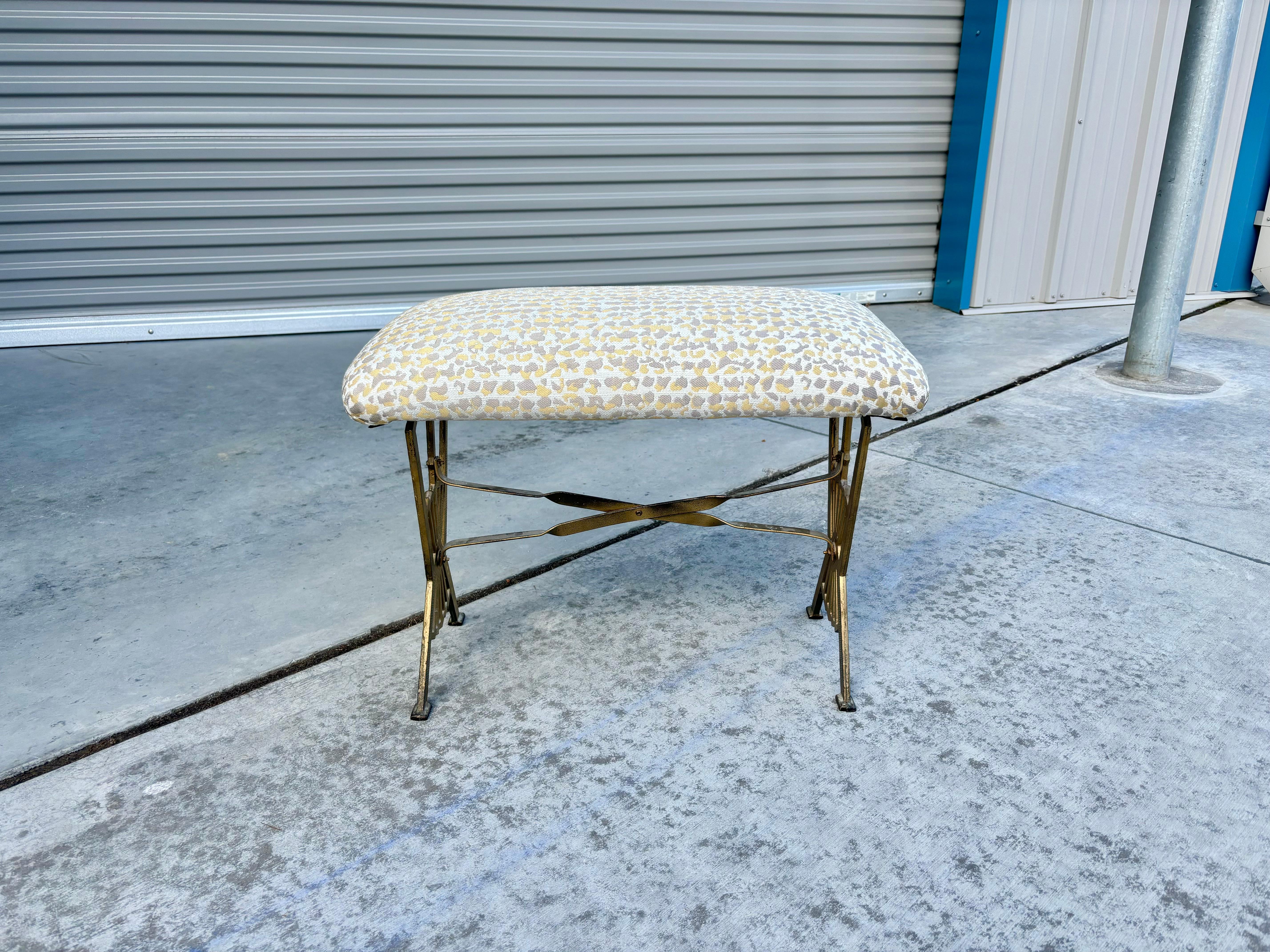 Mid-20th Century 1960s Vintage Brass Ottoman For Sale