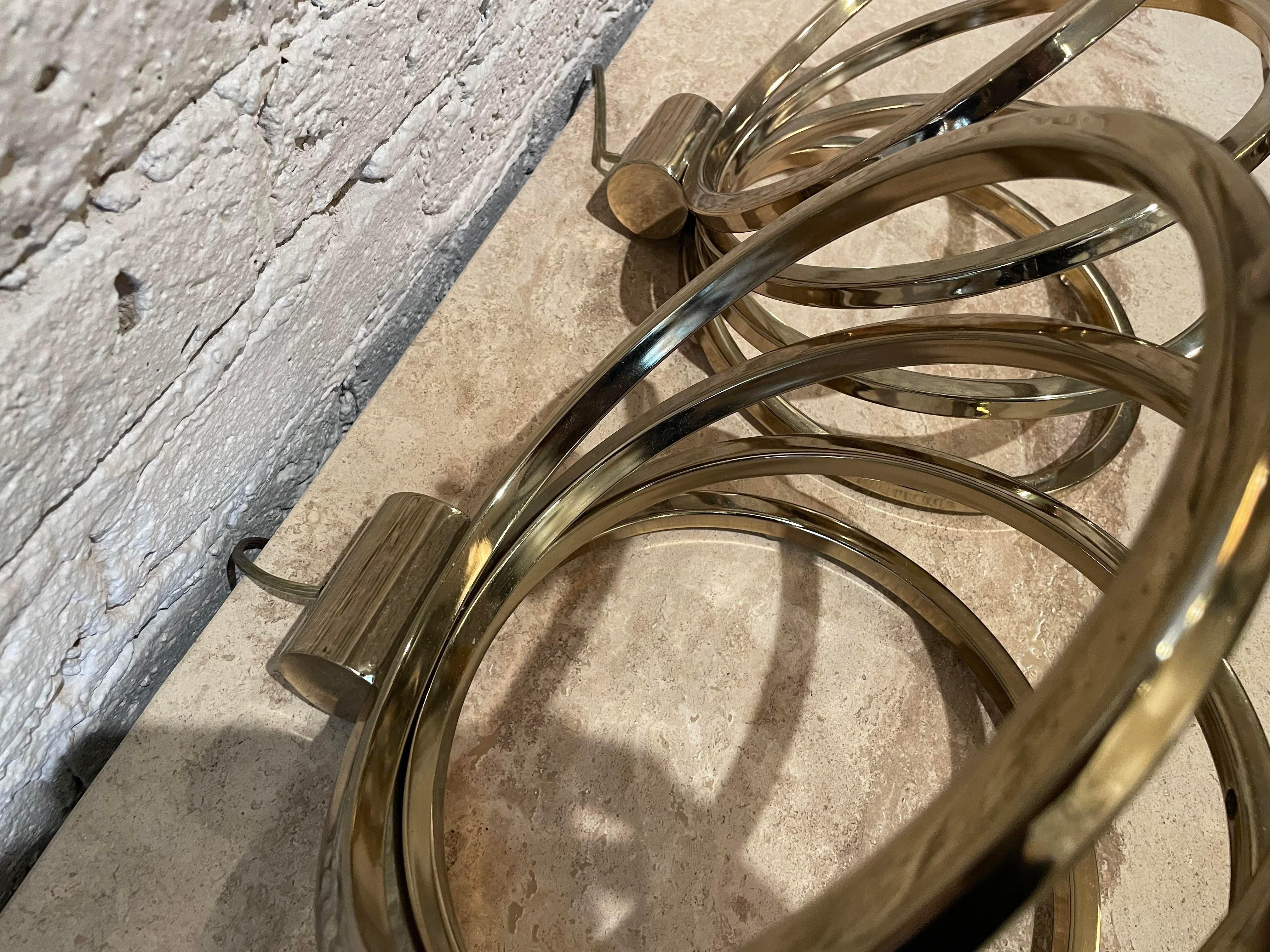 1960s Hollywood Regency Mid Century Vintage Brass Spiral Lamps - a Pair For Sale 2