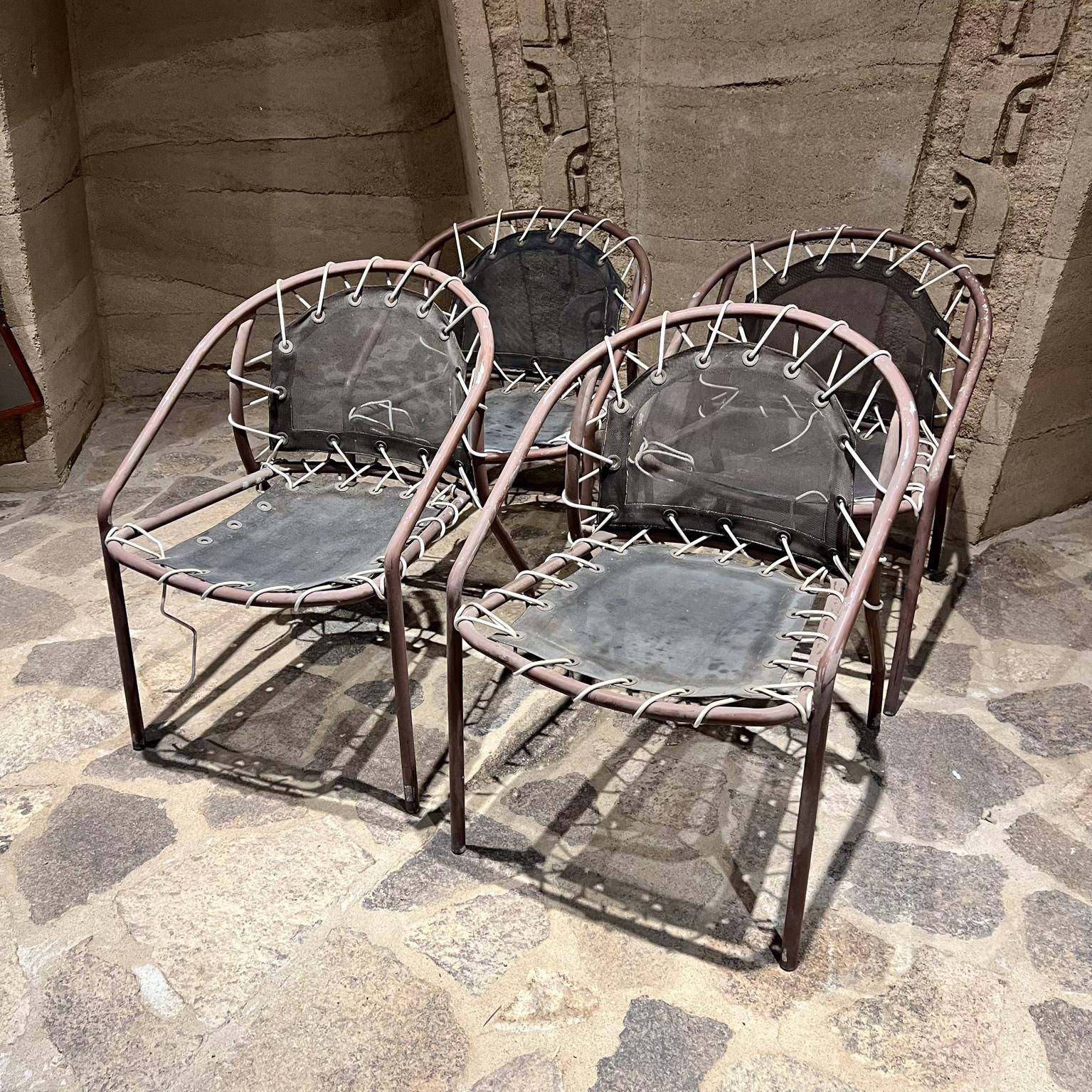 American 1960s Vintage Brown Jordan Patio Chair Set Four For Sale