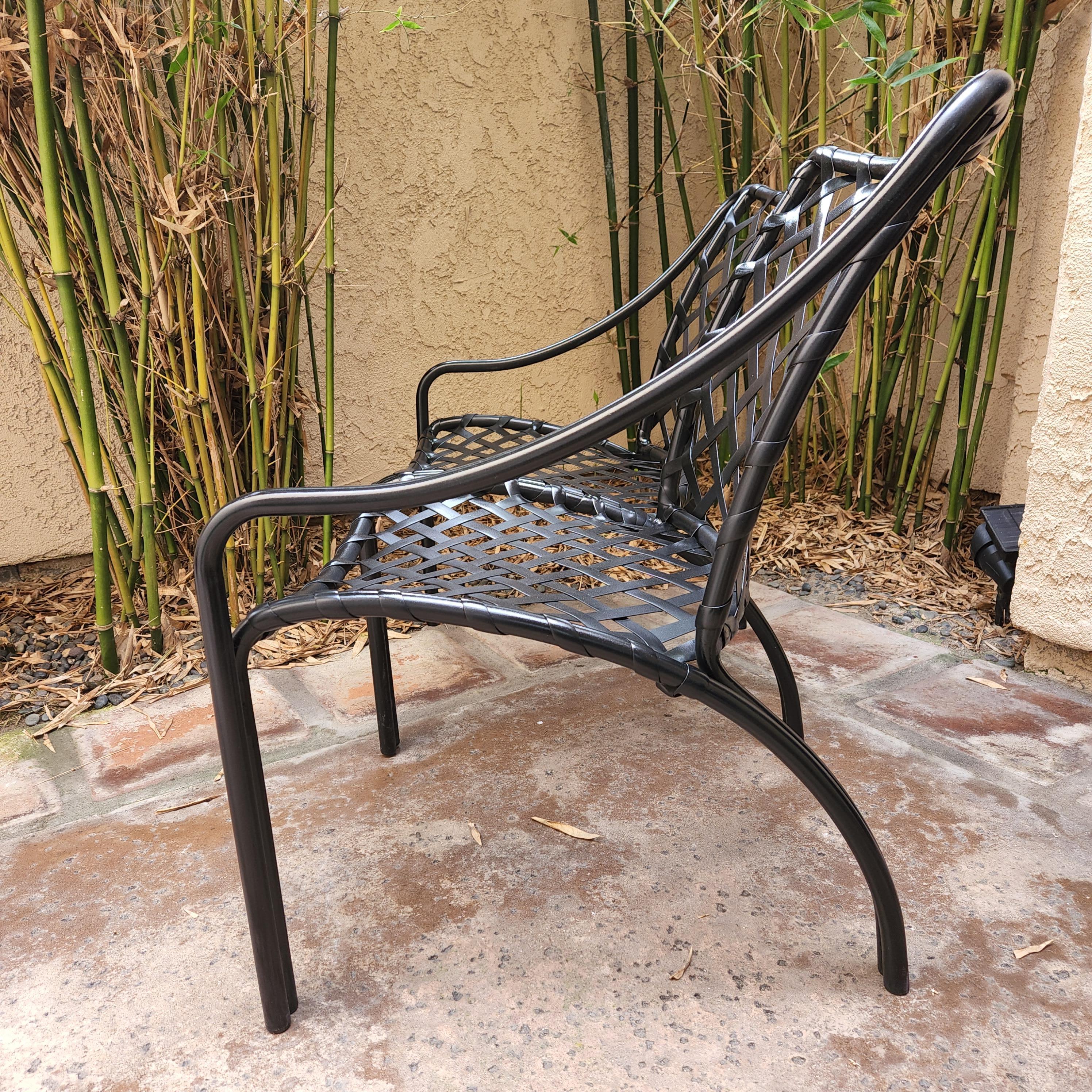 Mid-20th Century 1960s Brown Jordan Black Loveseat Settee Tamiami