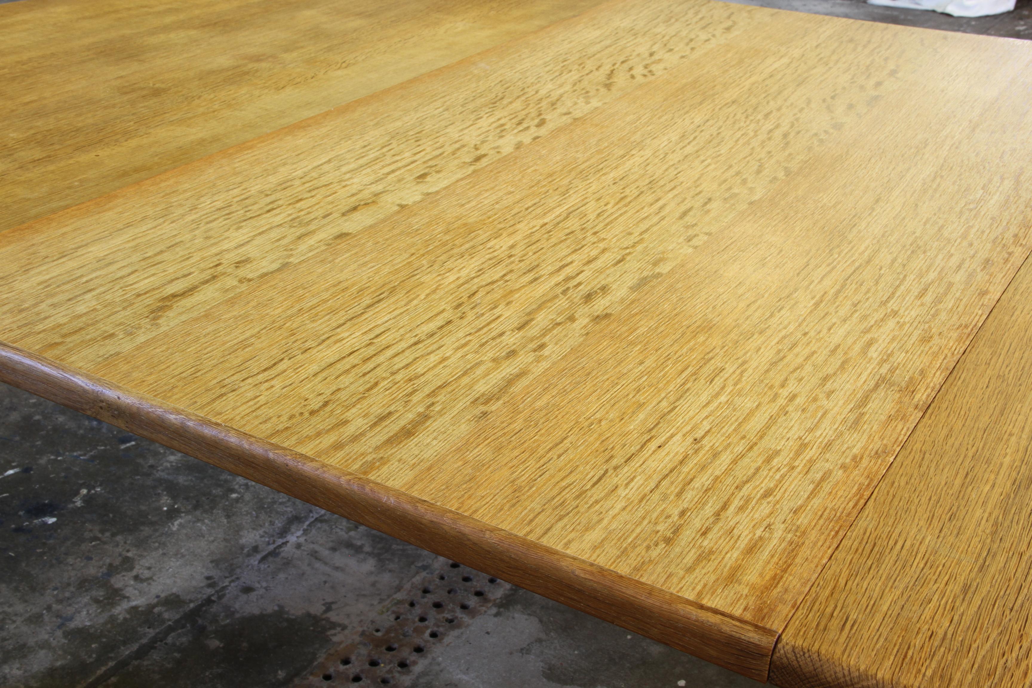 1960s Vintage Brutalist Danish Extending Oak Dining table style Henning Kjærnulf For Sale 7