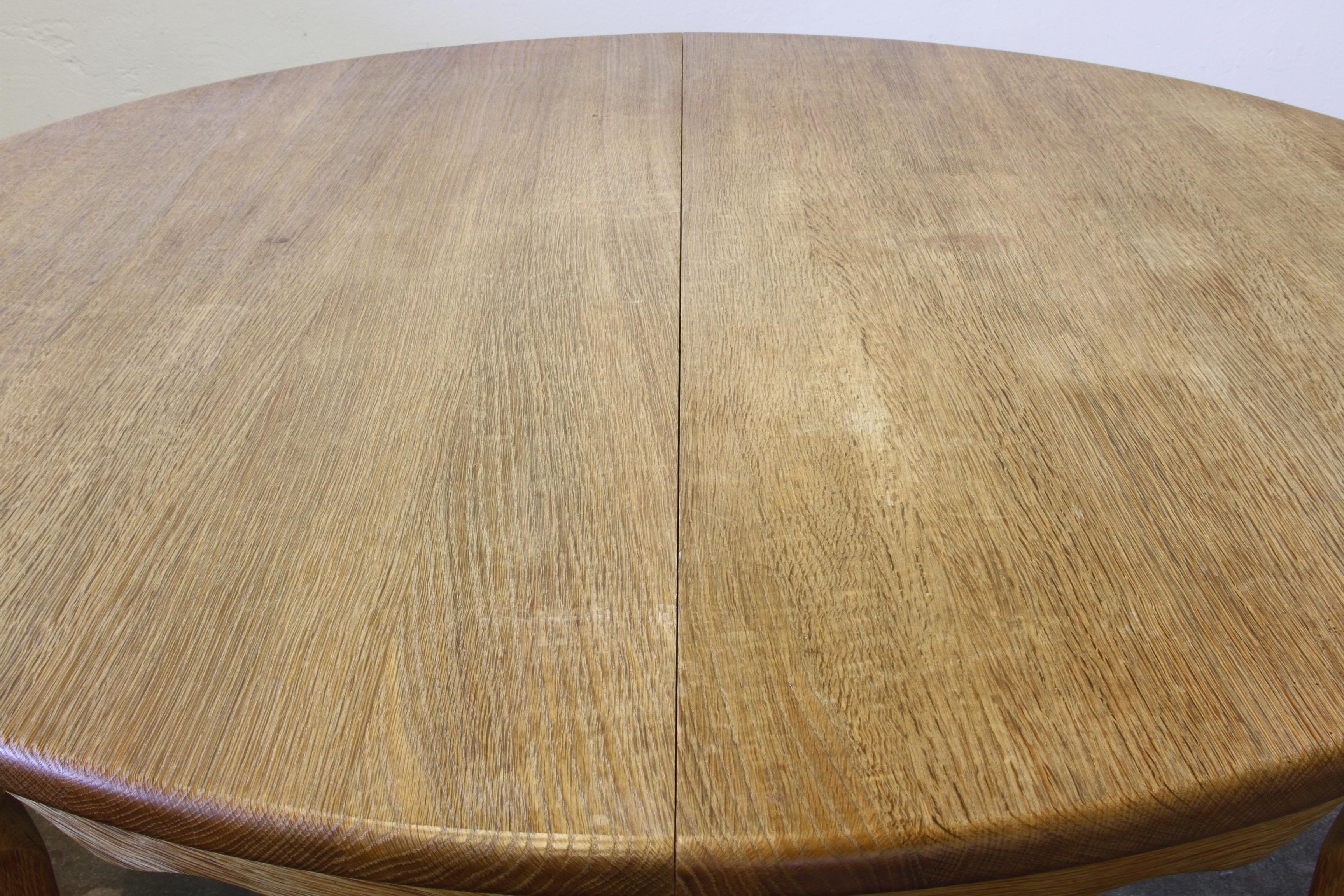 1960s Vintage Brutalist Danish Extending Oak Dining table style Henning Kjærnulf For Sale 12