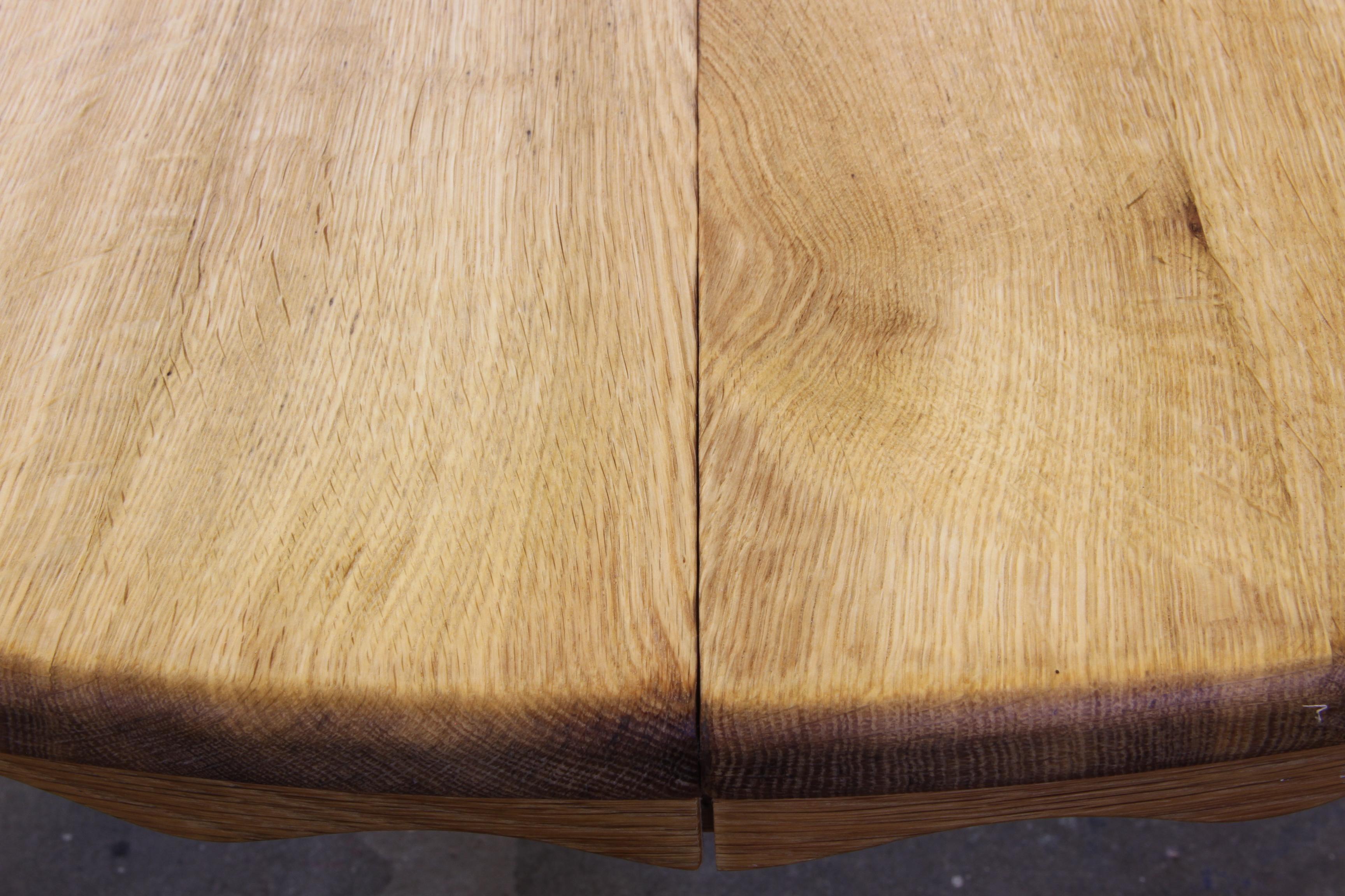 1960s Vintage Brutalist Danish Extending Oak Dining table style Henning Kjærnulf For Sale 3