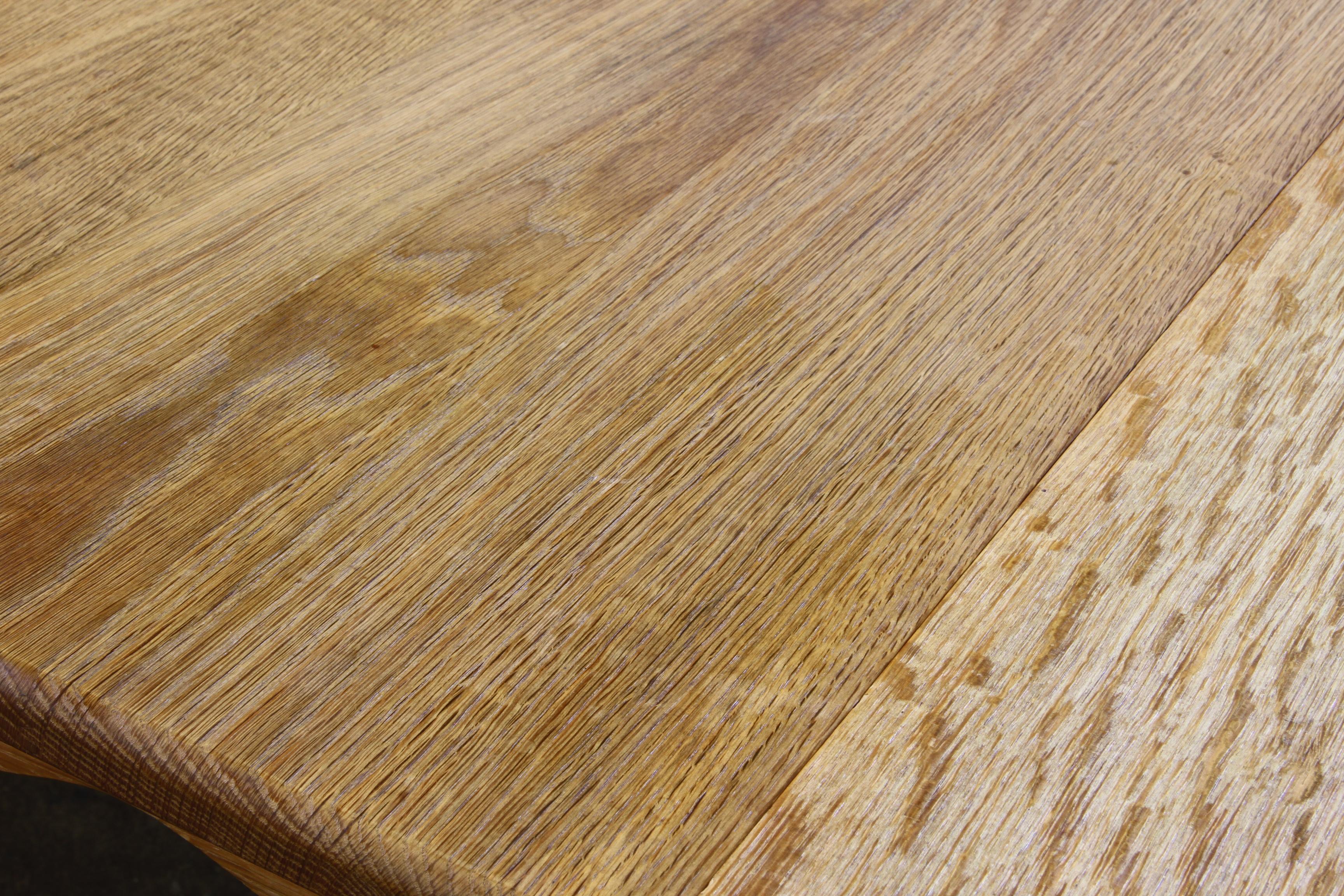 1960s Vintage Brutalist Danish Extending Oak Dining table style Henning Kjærnulf For Sale 3