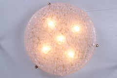 1960s Vintage Bubble Glass Ceiling Lamp with Brass