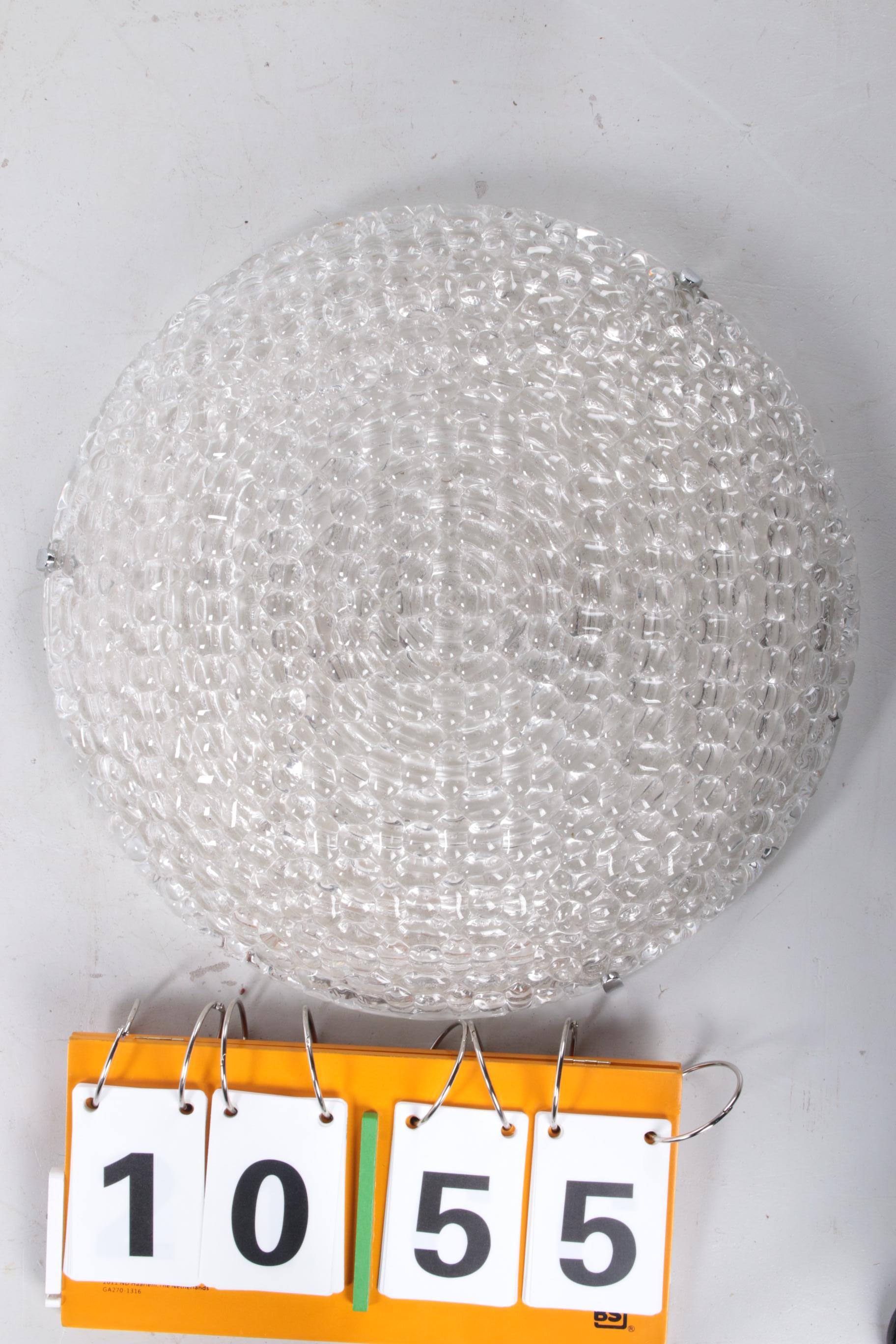 Mid-20th Century 1960s Vintage Bubble Glass Ceiling Lamp with Chrome