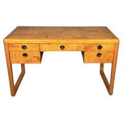 1960s Vintage Burl Wood Campaign Desk From Sligh Furniture