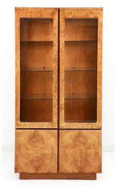 1960s Vintage Burl Wood Display Cases by Lane, a Pair