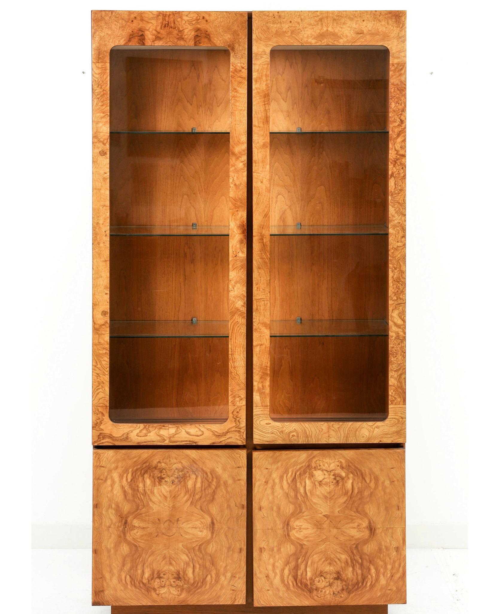 1960s Vintage Burl Wood Display Cases by Lane, a Pair In Good Condition In Hartville, OH