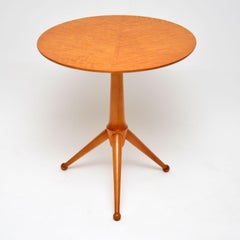 1960's Vintage Burr Maple Tripod Side Table