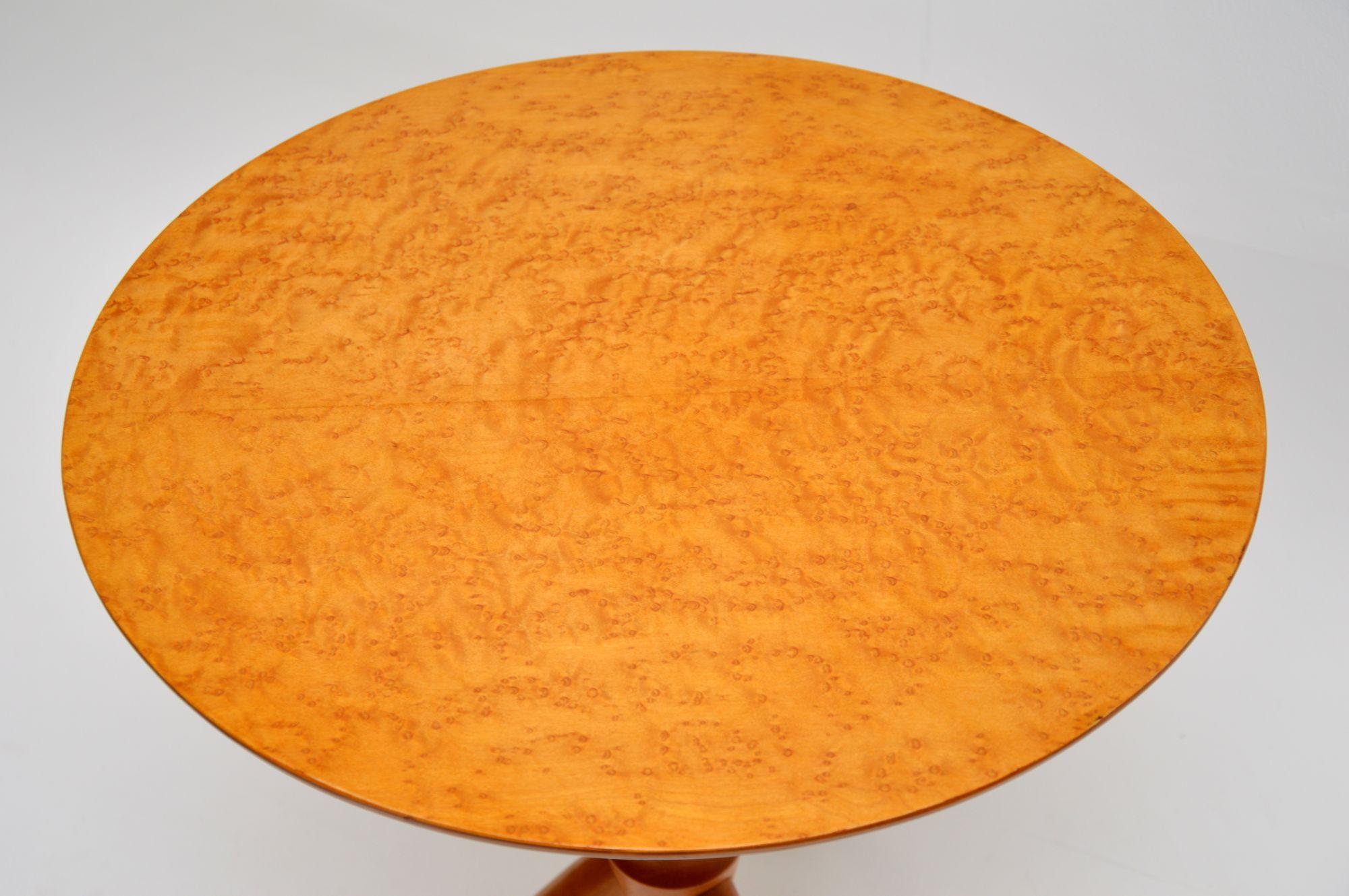Mid-Century Modern 1960s Vintage Burr Maple Tripod Side Table