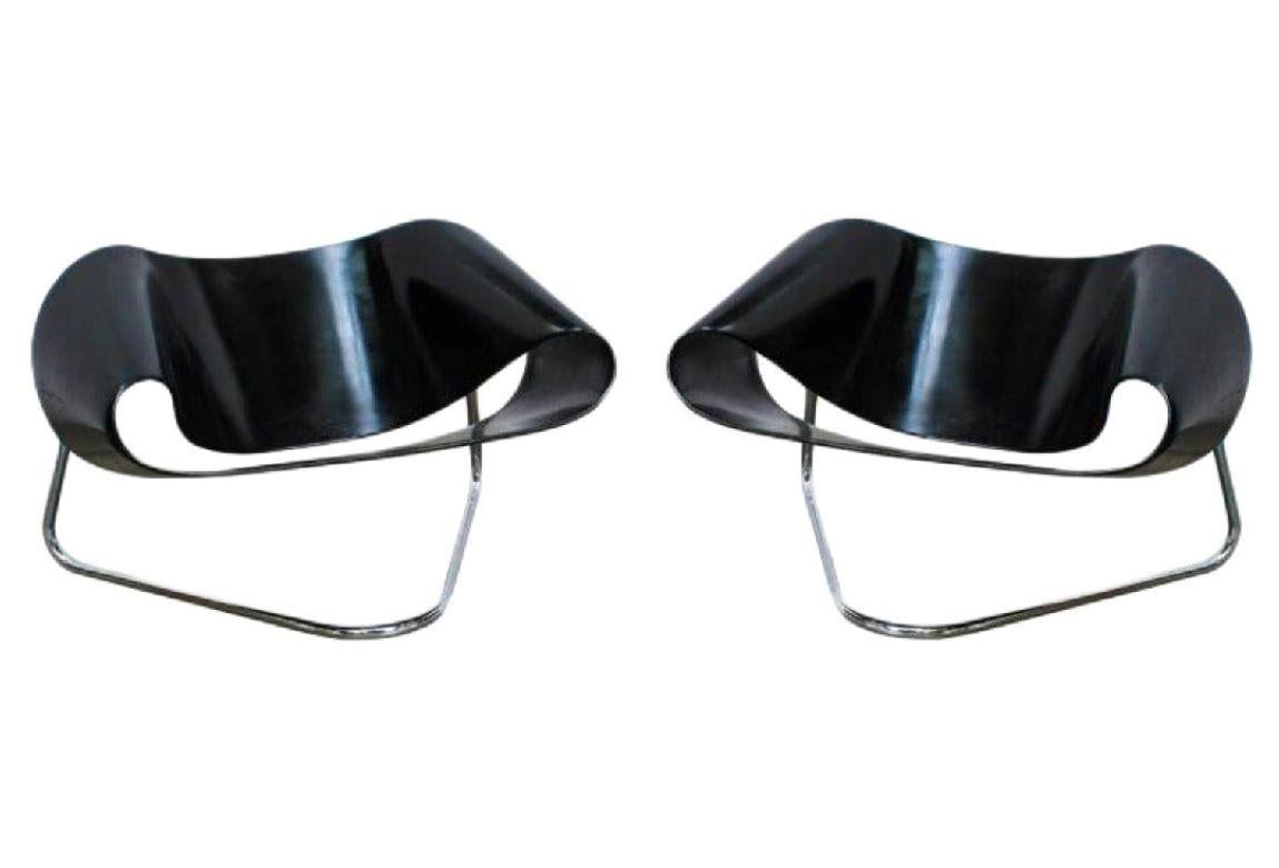 1960s, Vintage Cesare Leonardi Ribbon Chairs, Set of 2 For Sale 6