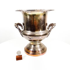 1960s Vintage Champagne Wine Bucket Repoussé Grape Silverplate