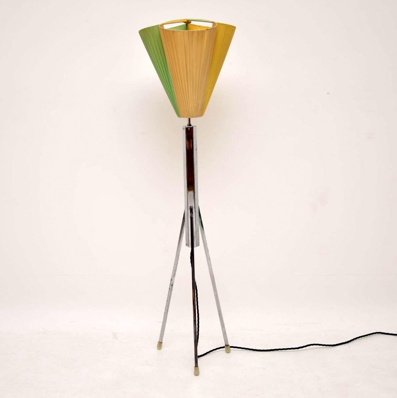 Mid-Century Modern 1960s Vintage Chrome Floor Lamp