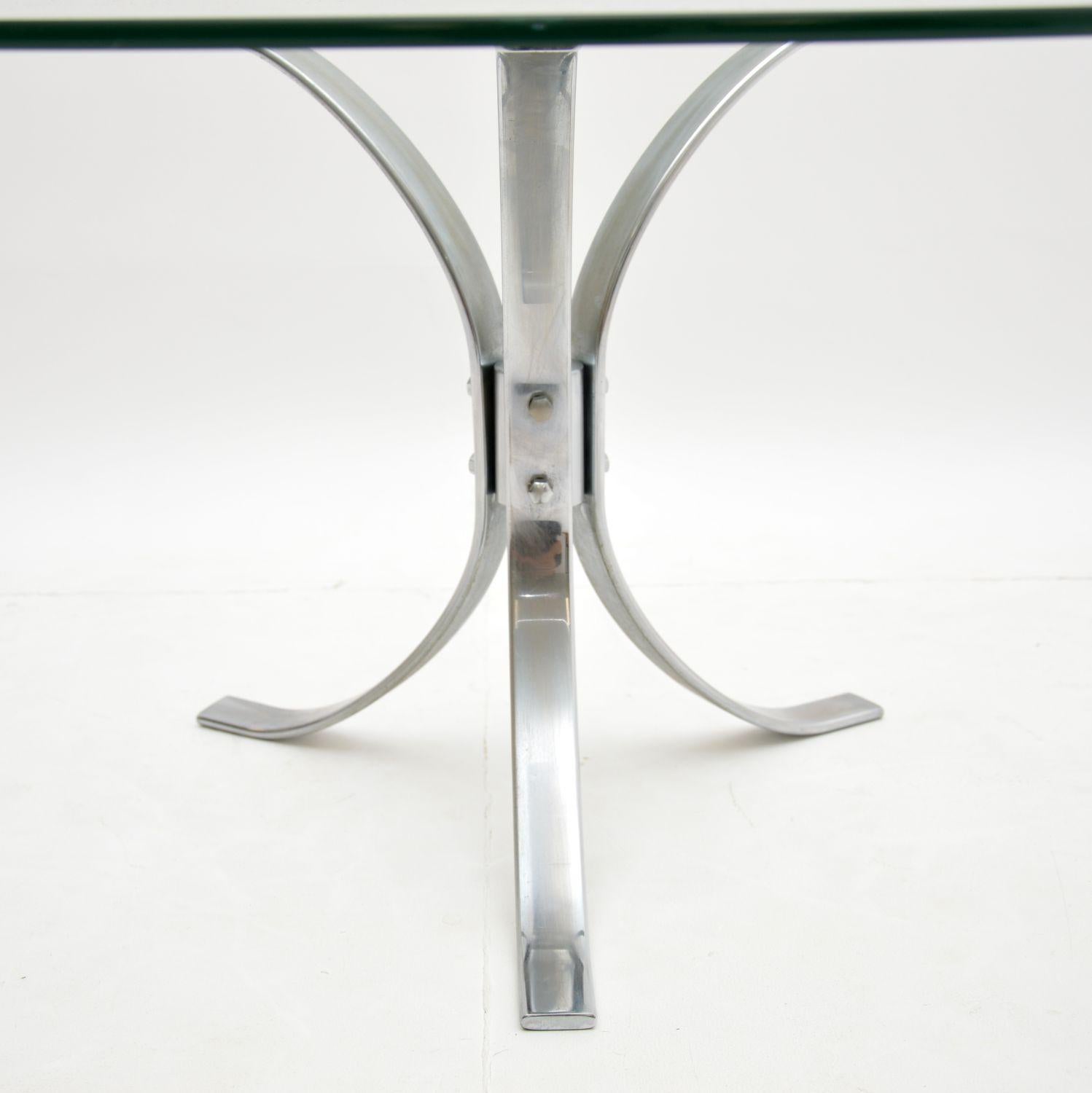 vintage chrome and glass coffee table