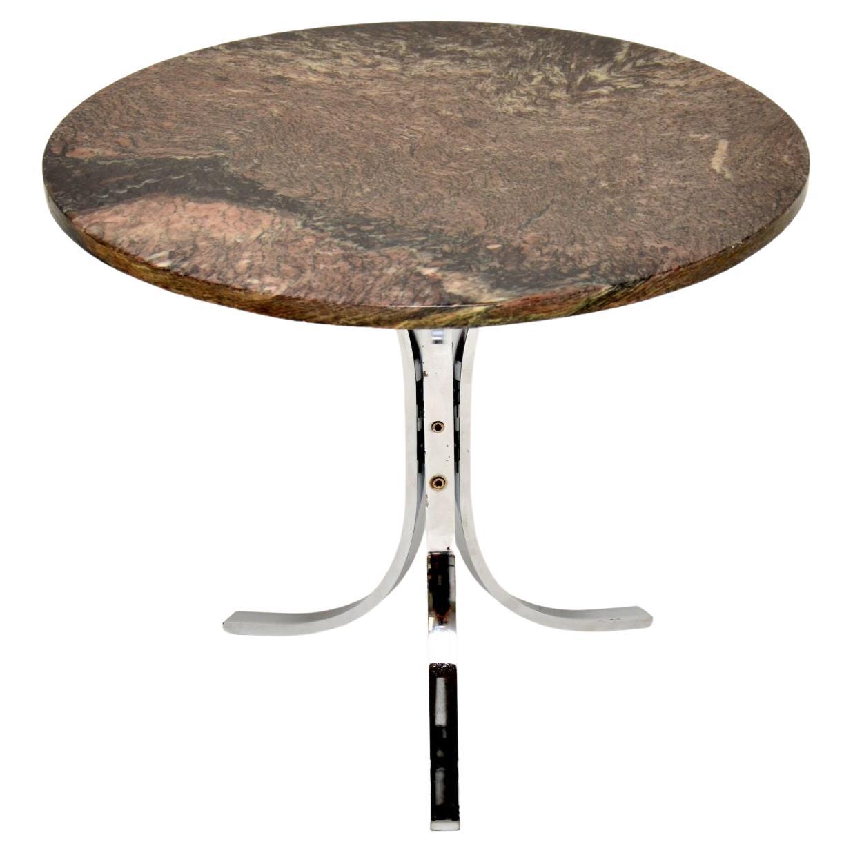 Hans Eichenberger Chrome and Marble Side Table at 1stDibs
