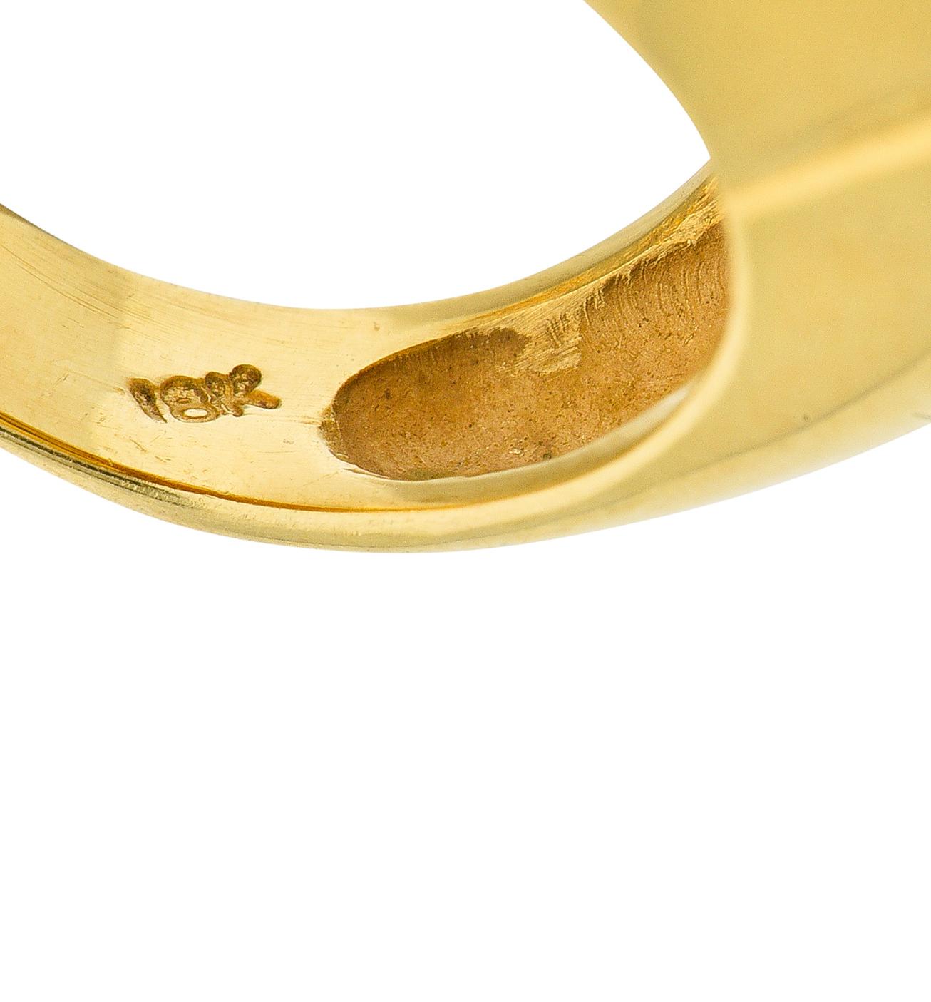 1960's Vintage Citrine 18 Karat Yellow Gold Statement Gemstone Ring In Excellent Condition In Philadelphia, PA