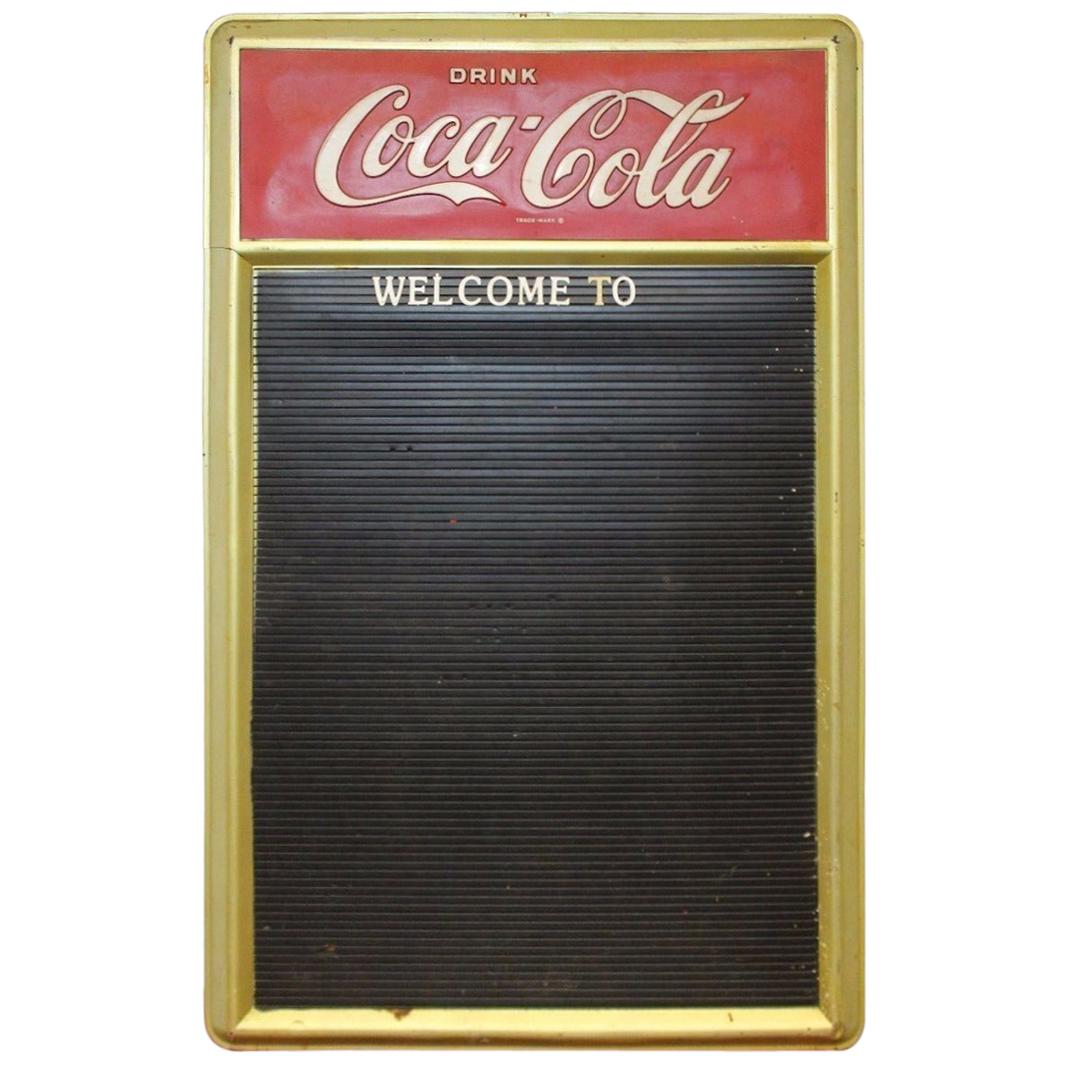 1960s Vintage Coca-Cola Masonite Plastic Menu Board For Sale