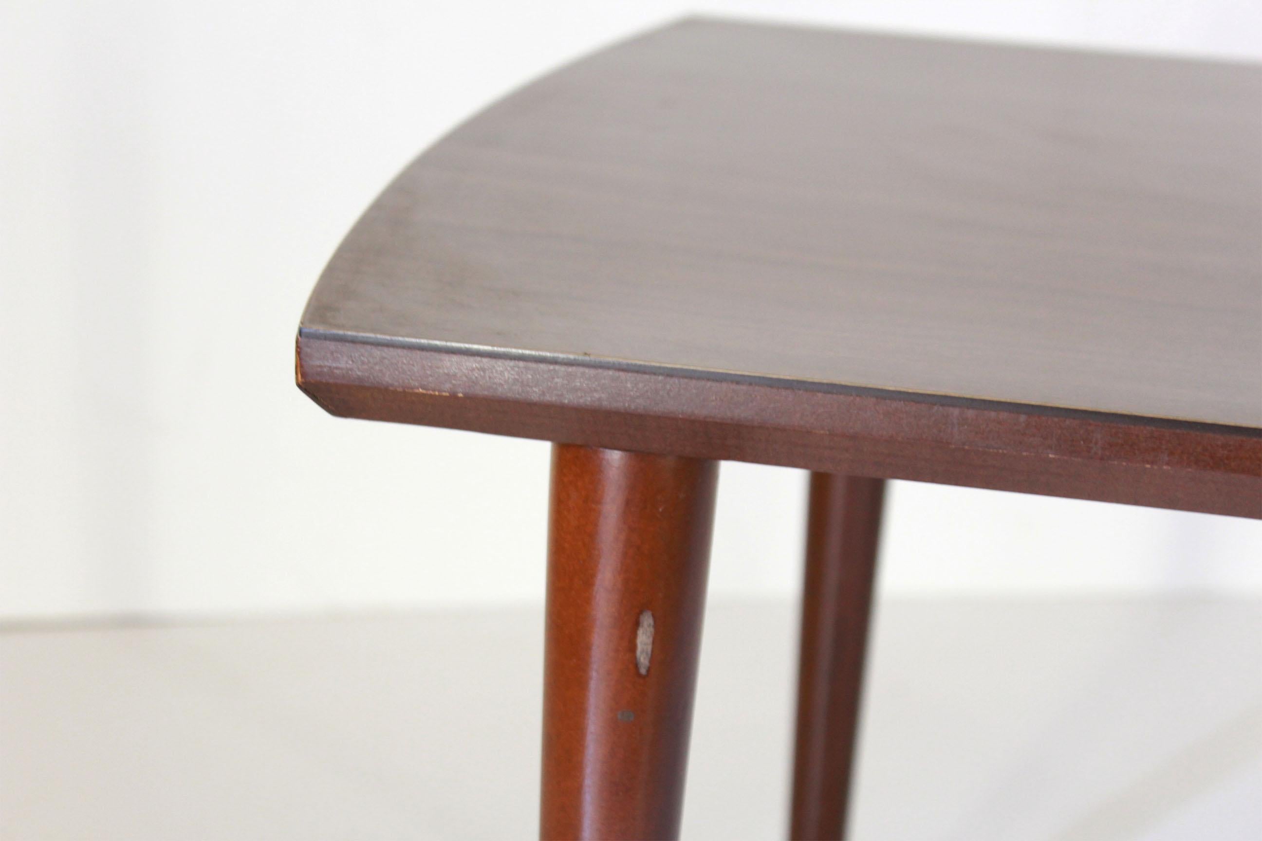 1960s Scandinavian Vintage Rectangular Wood Coffee Table For Sale 5