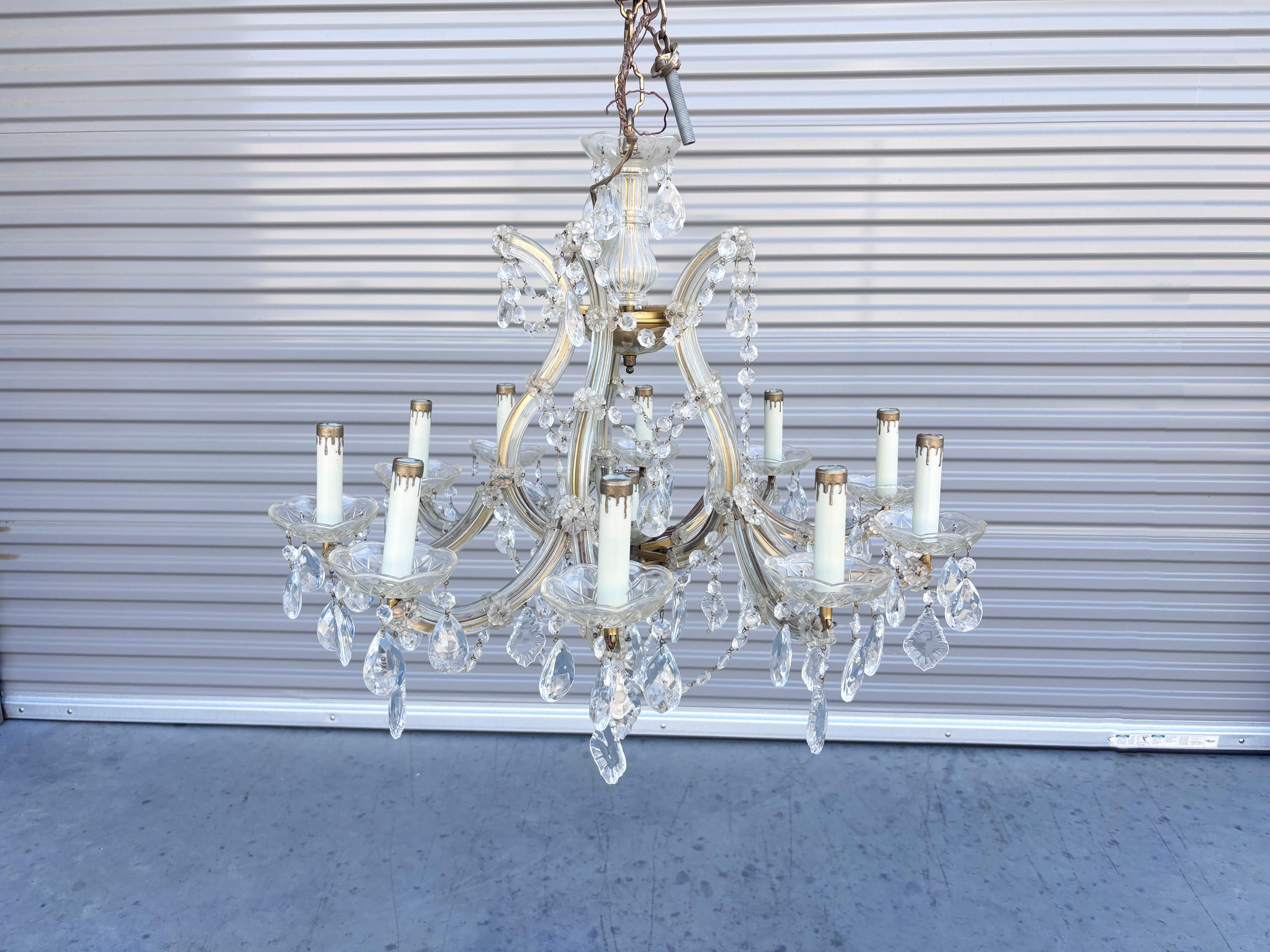 Lustre en cristal Vintage des années 1960 en vente 3