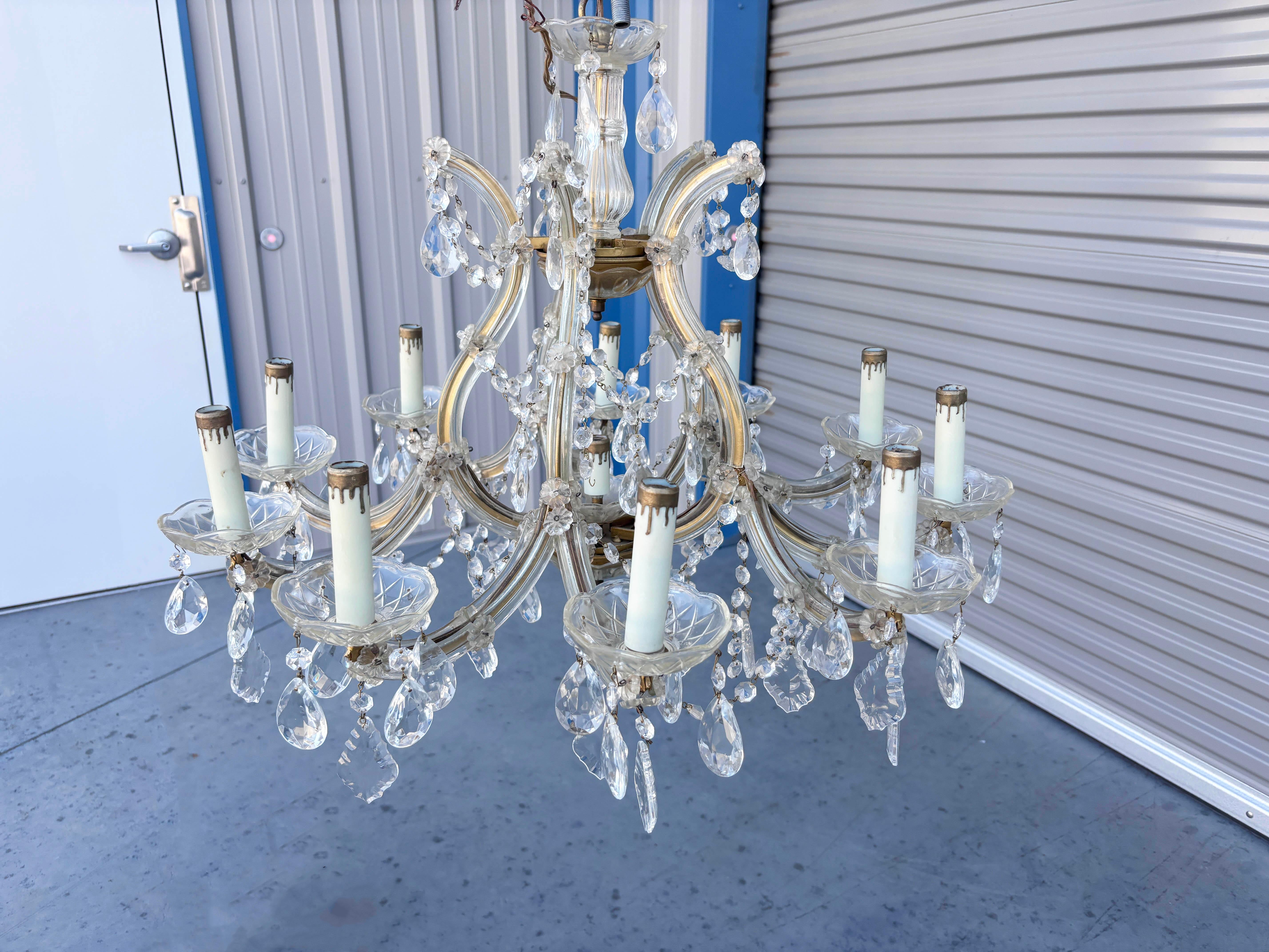 Mid-Century Modern Lustre en cristal Vintage des années 1960 en vente