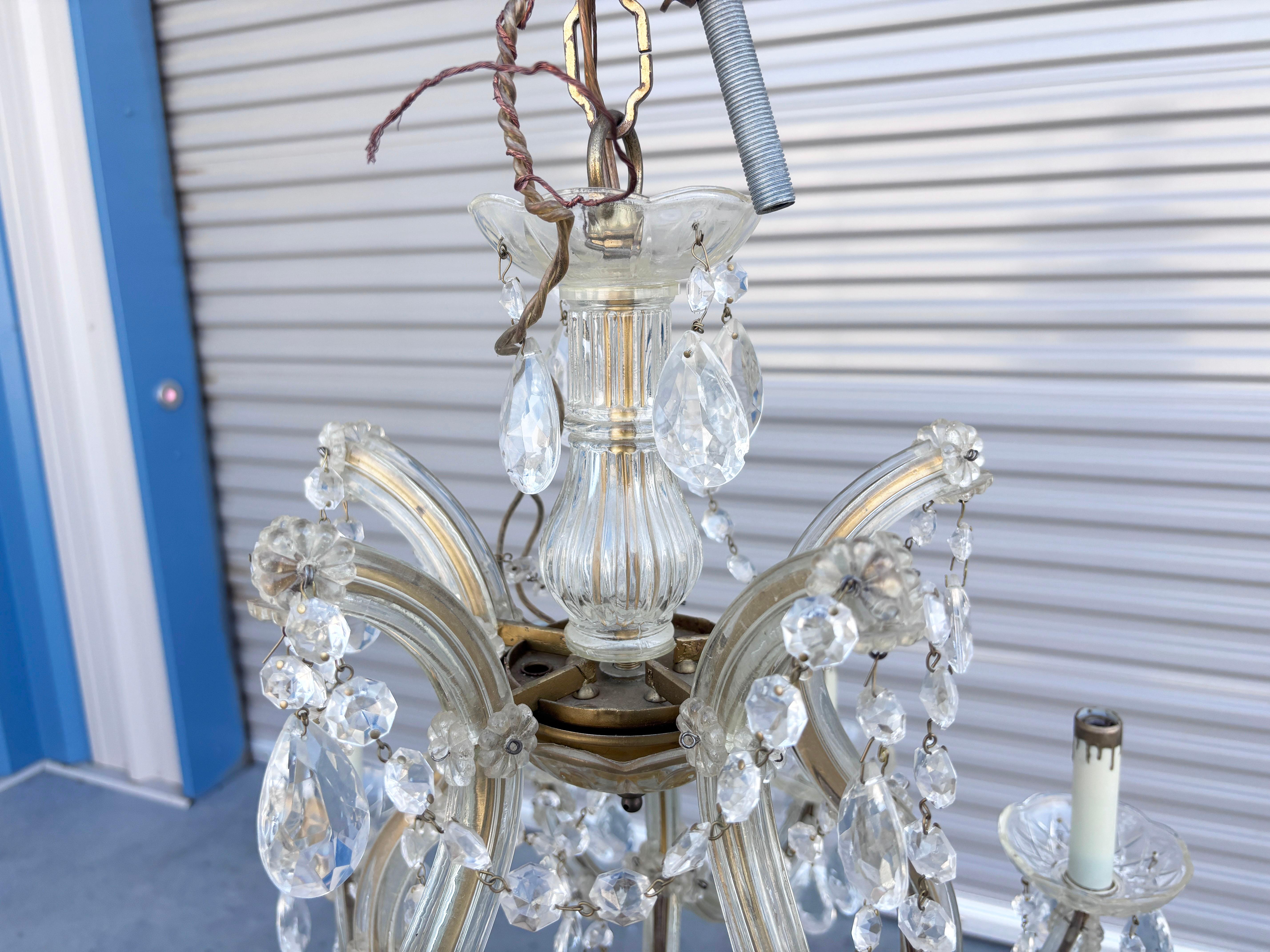 Milieu du XXe siècle Lustre en cristal Vintage des années 1960 en vente