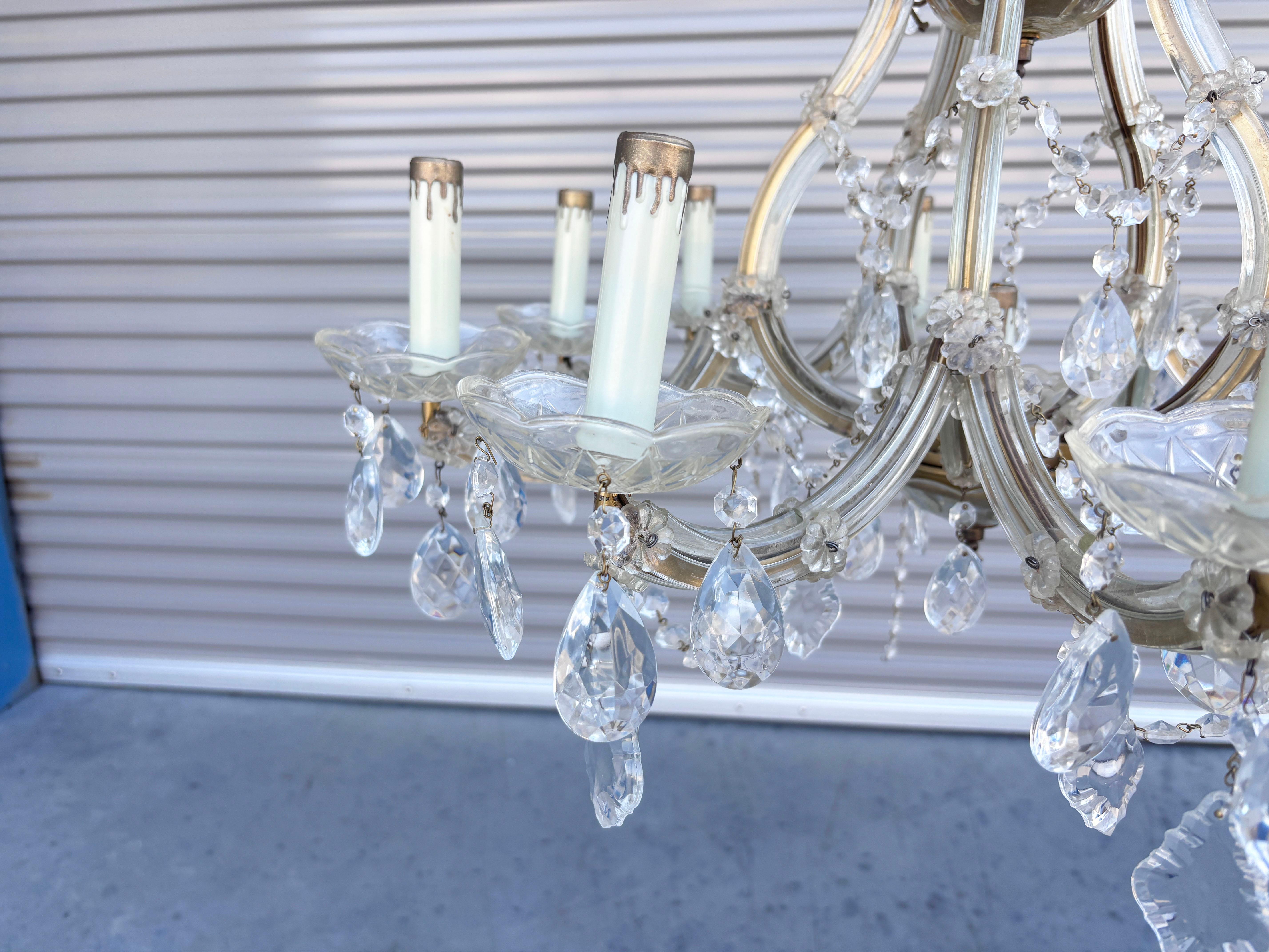 Lustre en cristal Vintage des années 1960 en vente 1