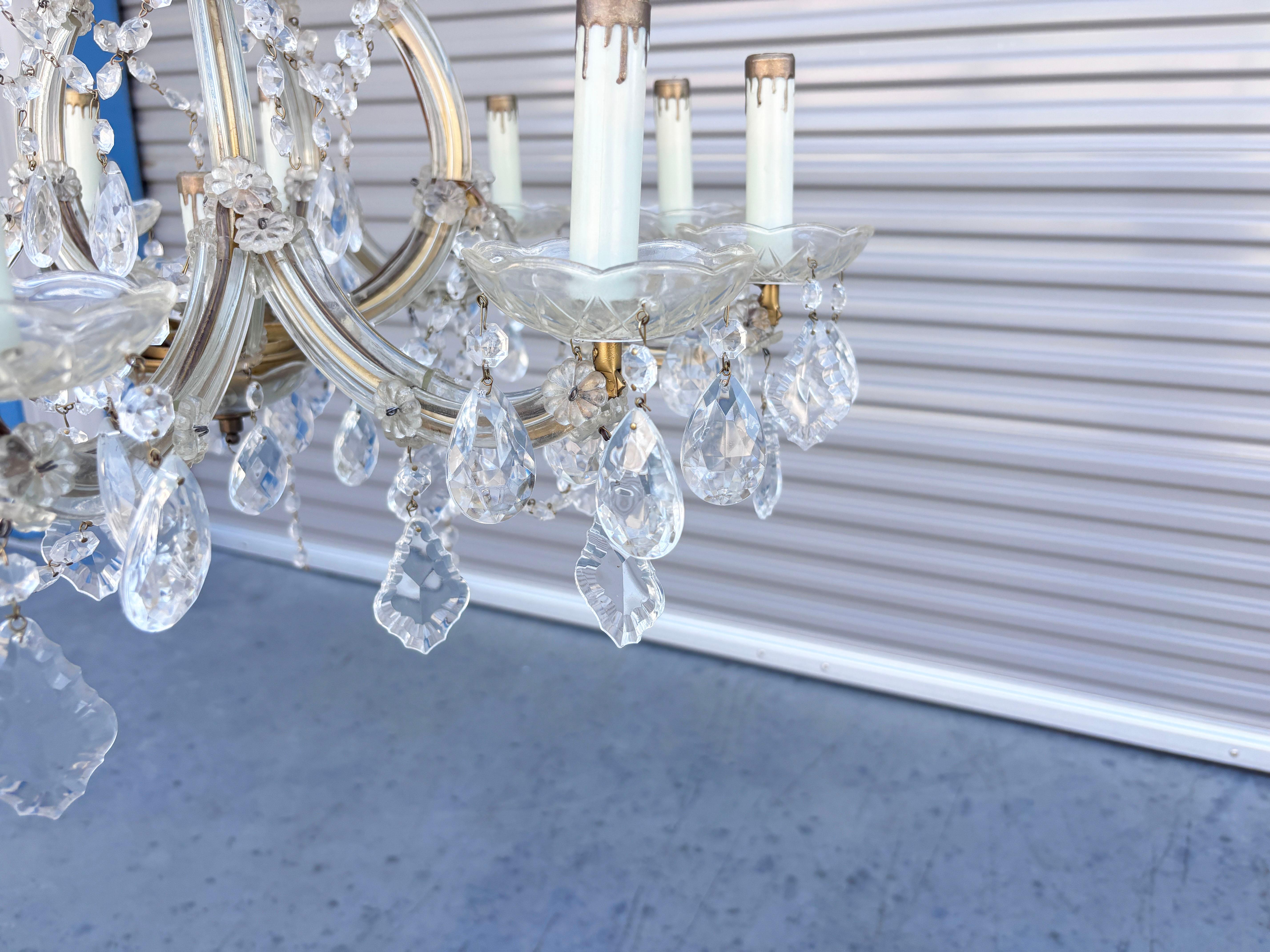 Lustre en cristal Vintage des années 1960 en vente 2