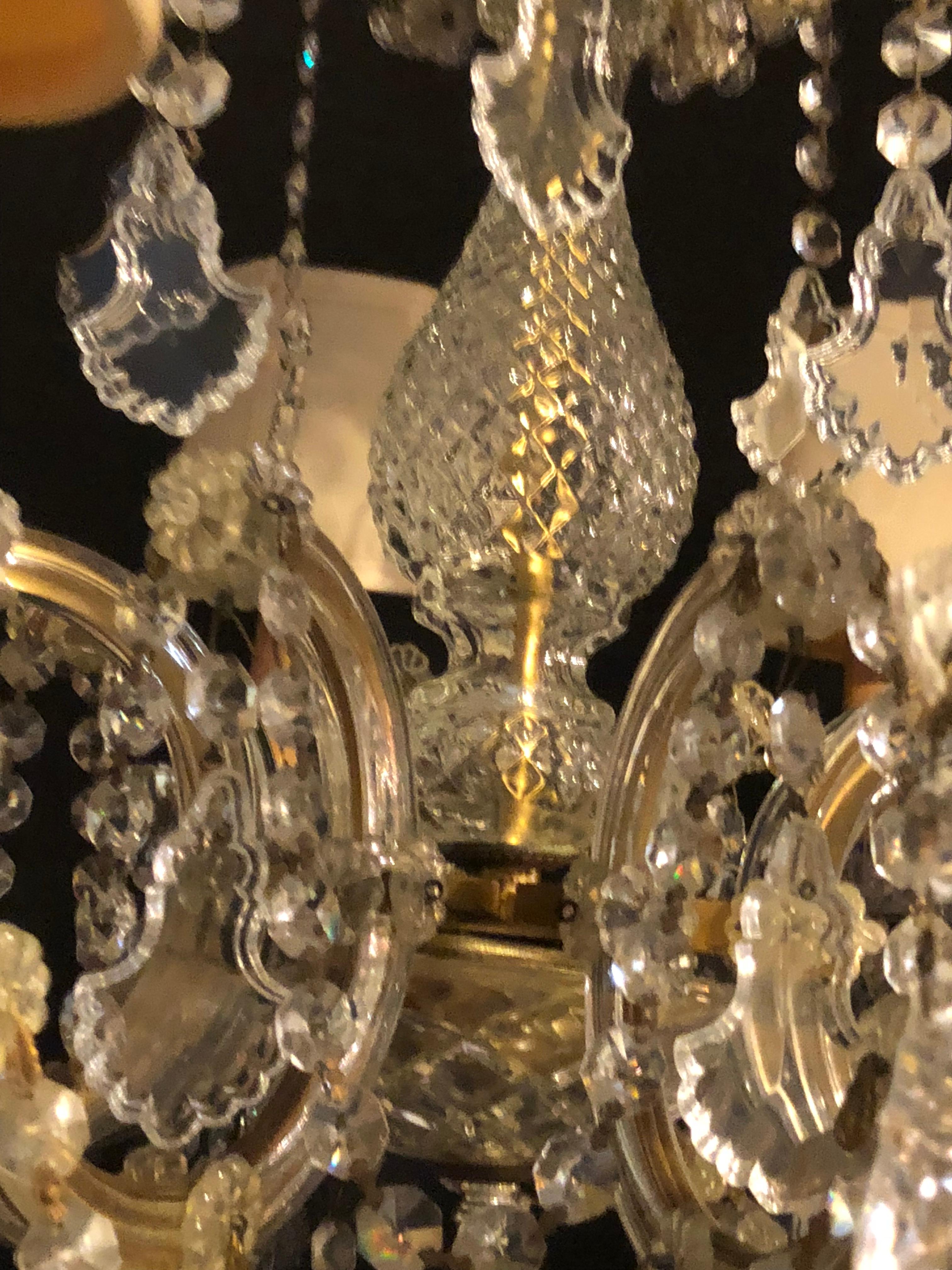 Unknown 1960s Vintage Crystal Neoclassical Style Chandelier