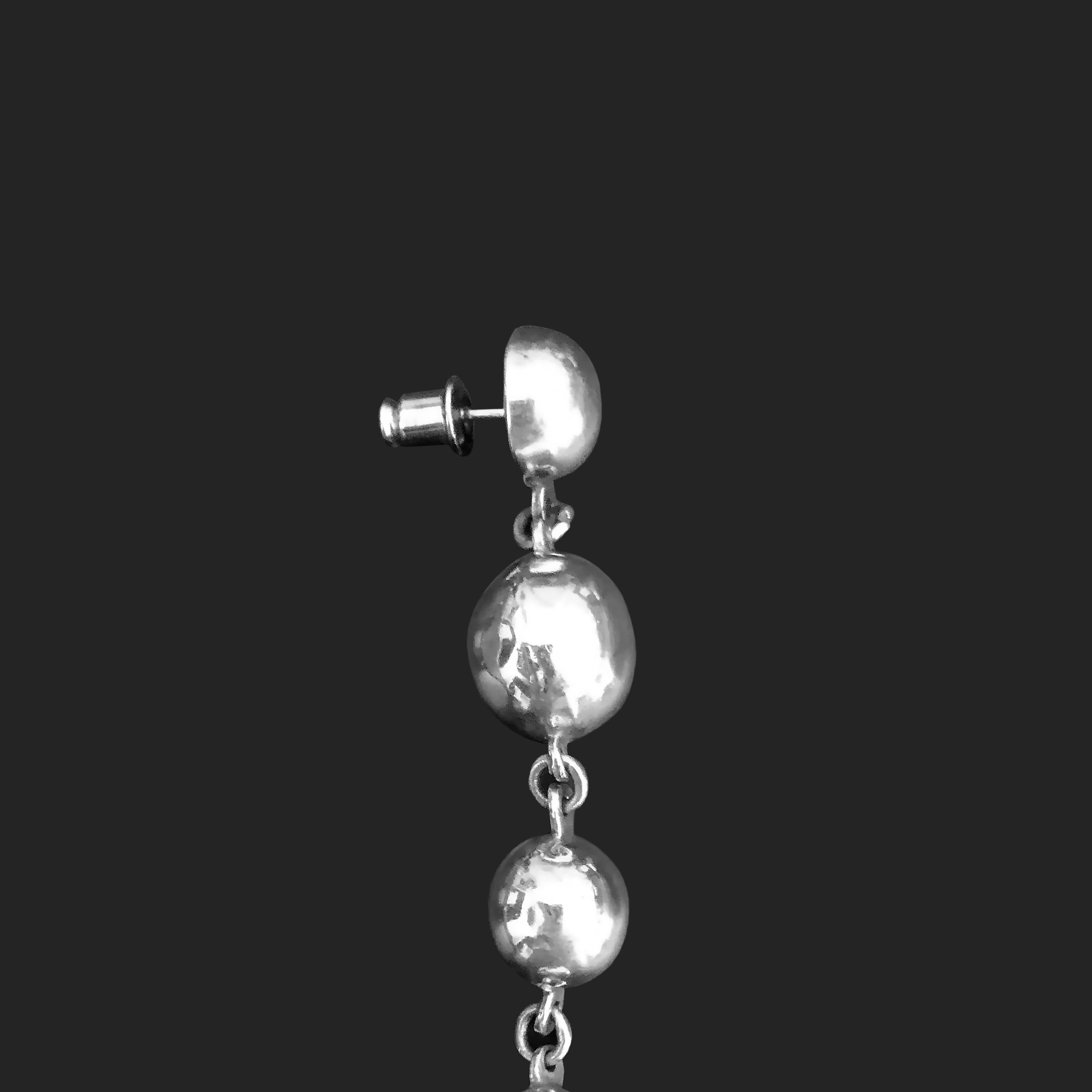 Collar Gargantilla Vintage 1960 + Juego de Pendientes Bola Plata de Ley 925 4