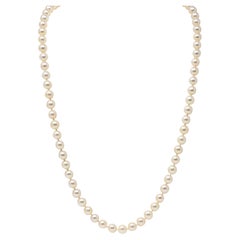 1960's Vintage Cultured Pearl Ruby 18 Karat Gold Necklace