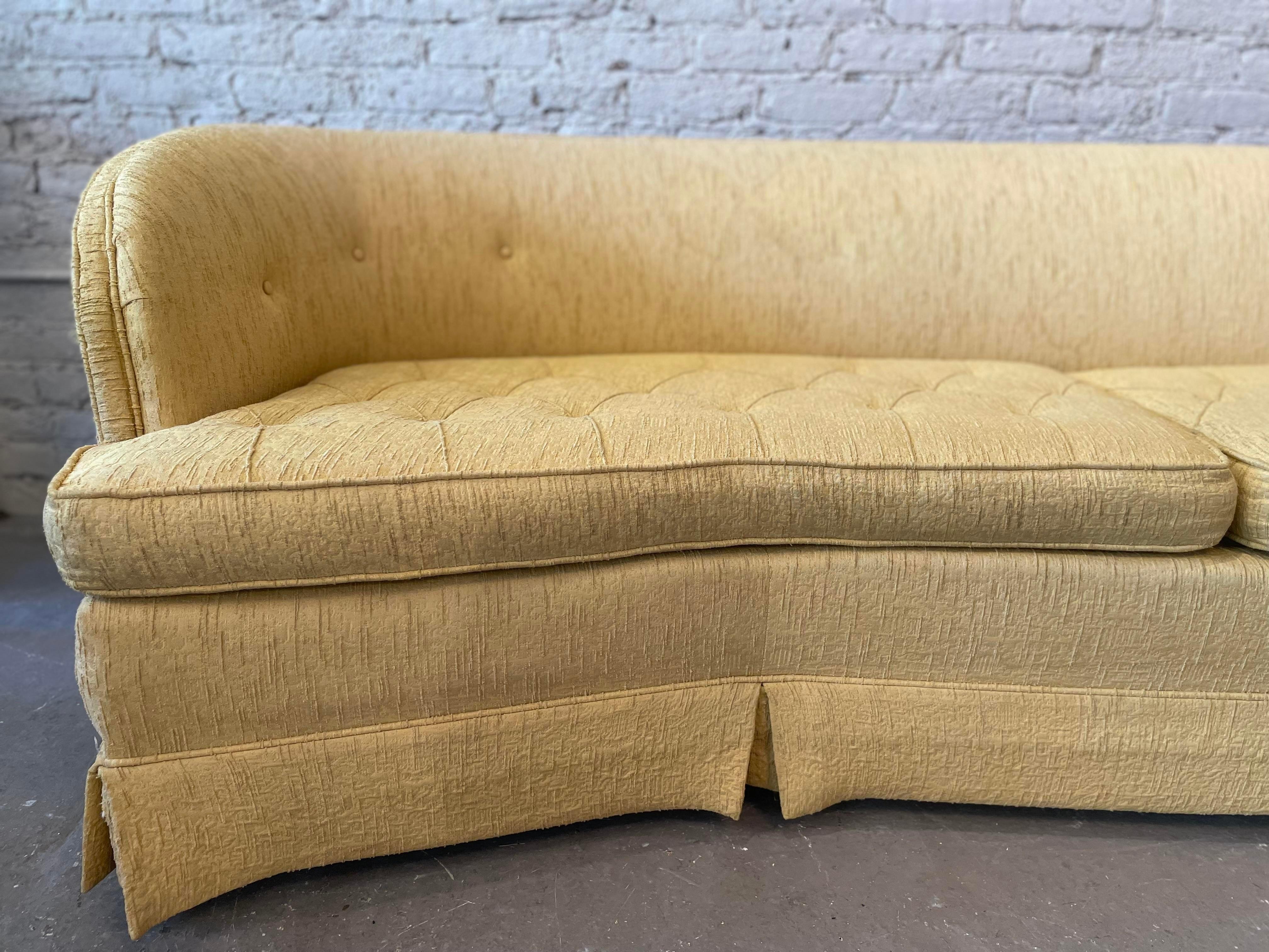 1960s, Mid Century Bernes Vintage Curved Sofa In Good Condition For Sale In Chicago, IL