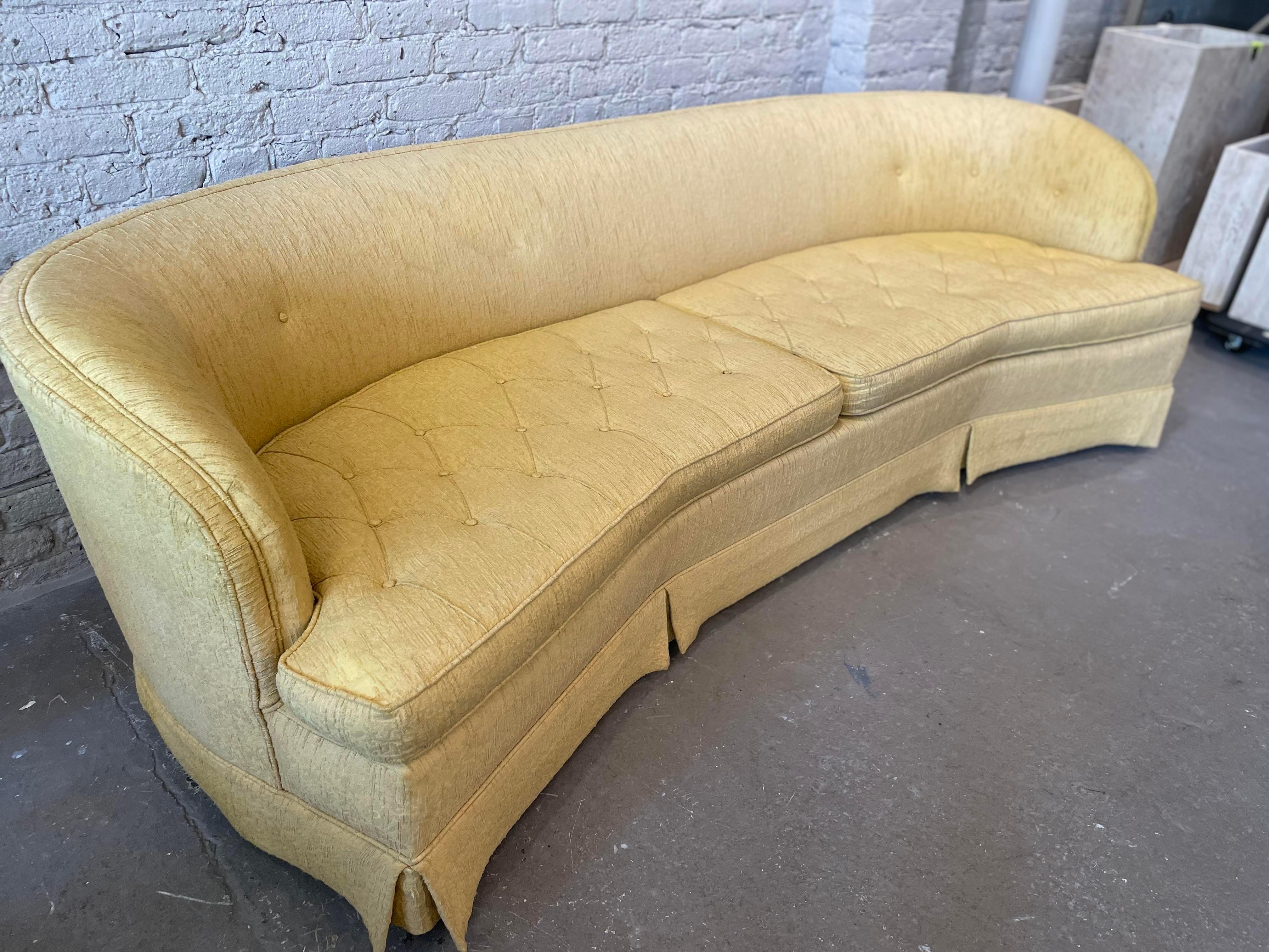 Wood 1960s, Mid Century Bernes Vintage Curved Sofa For Sale