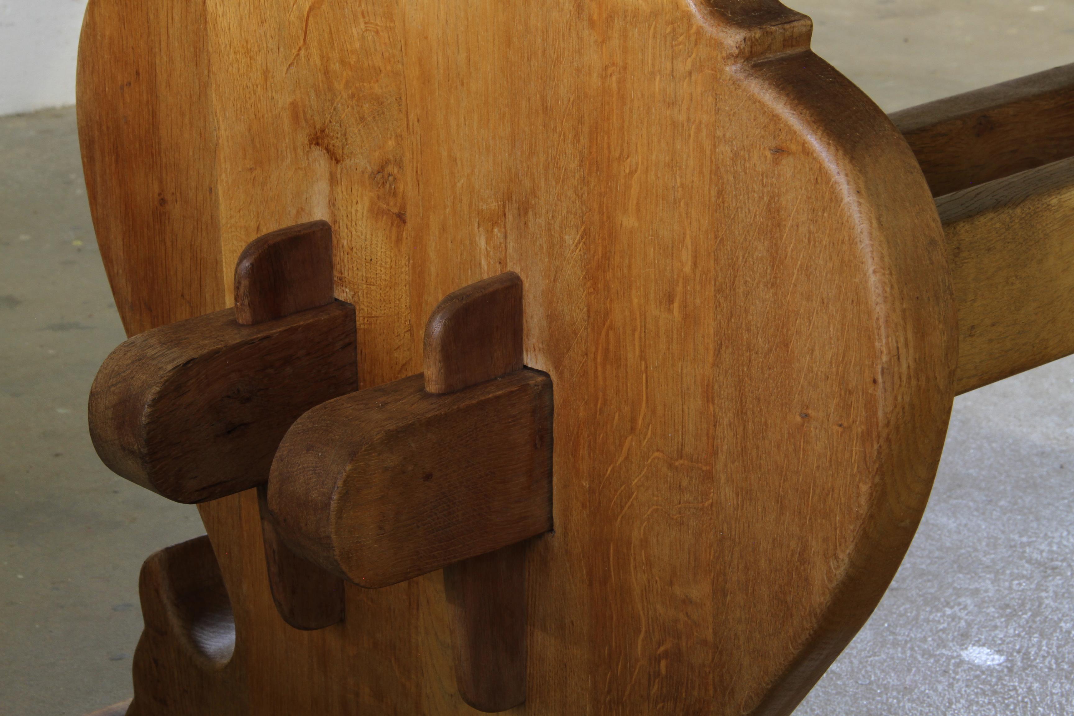 1960er Jahre Vintage Dänischer Bauernhoftisch in dicker Eiche im Angebot 13