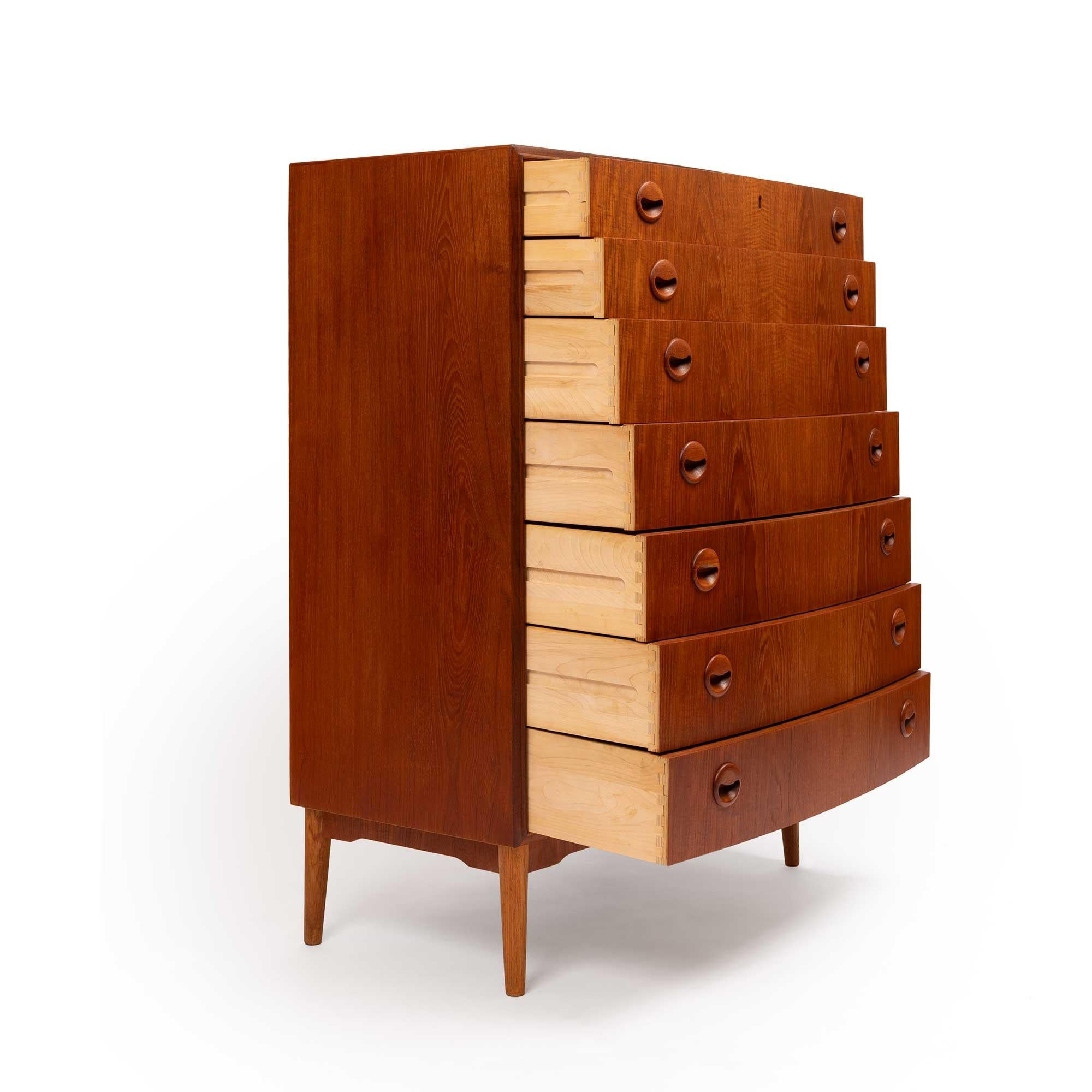 Mid-Century Modern Commode haute danoise vintage en teck du milieu du siècle dernier, années 1960 en vente