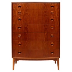 1960s Vintage Danish Mid-Century Teak Tallboy Dresser